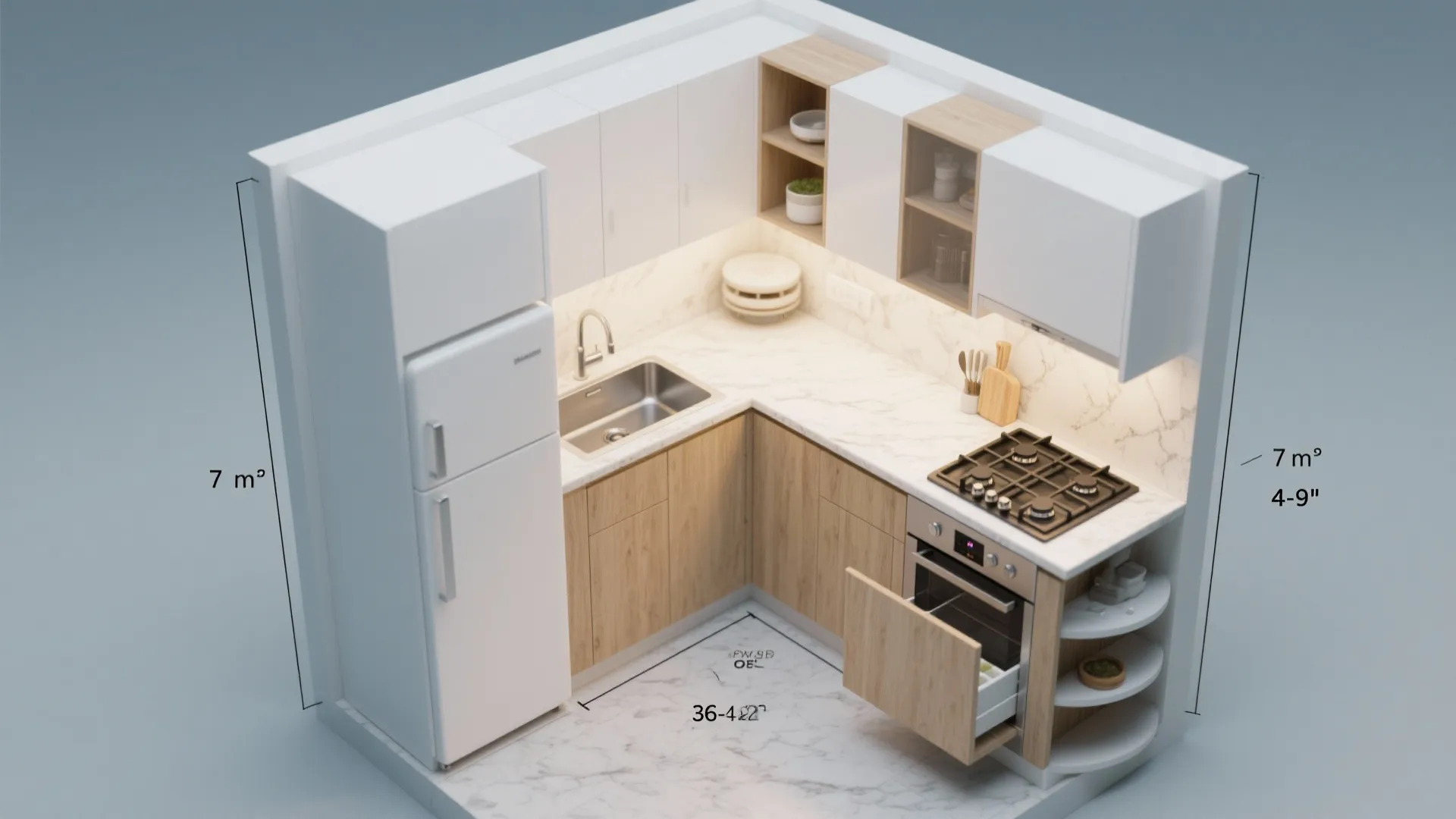 L-Shaped Layout In A Tight Corner