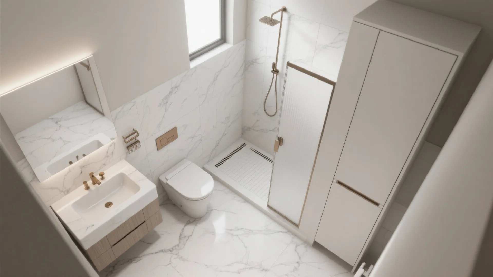 Smart L-Shaped Layout with Marble Zones