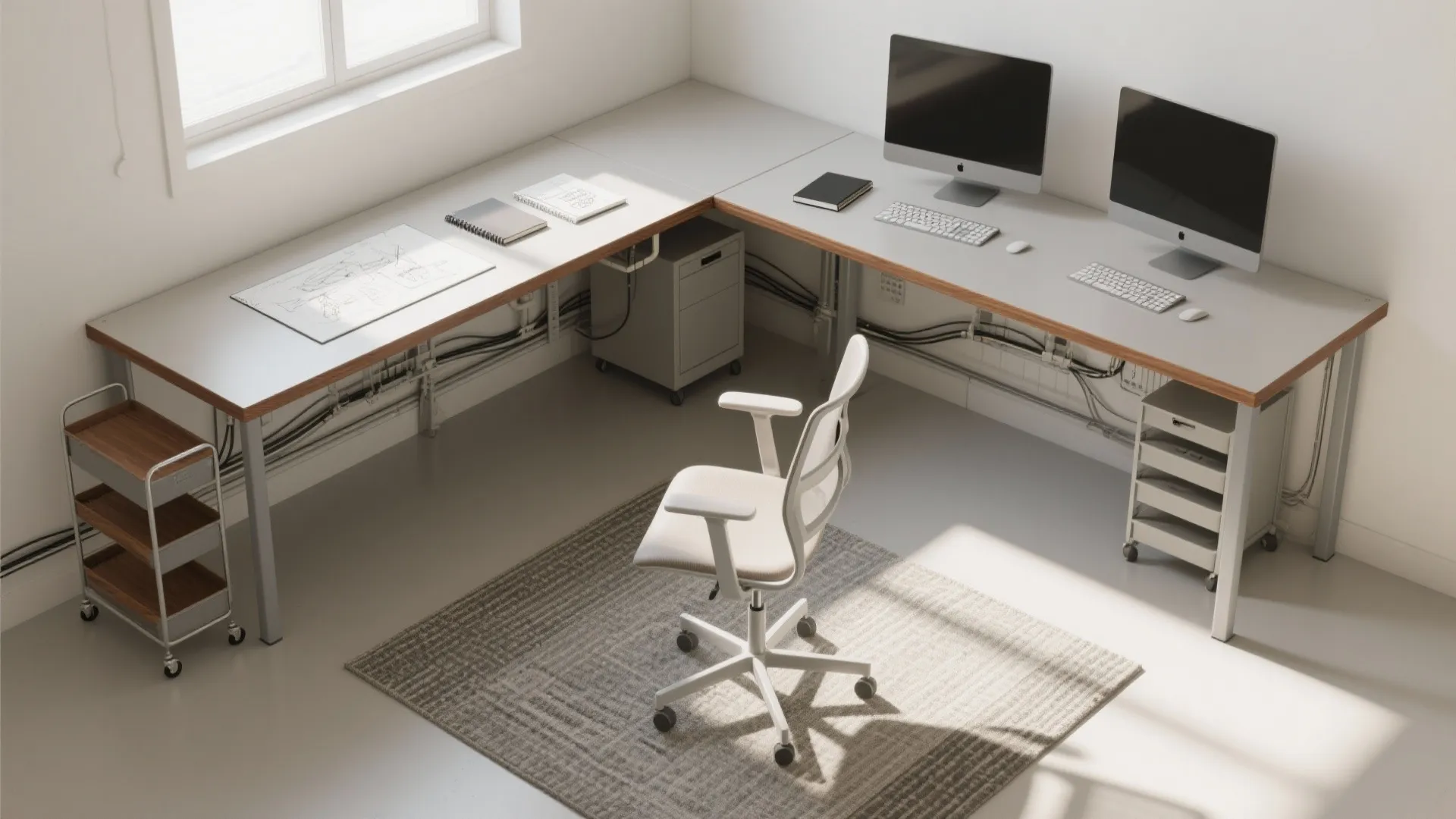 L-Shaped Desk Layout That Loves Small Rooms