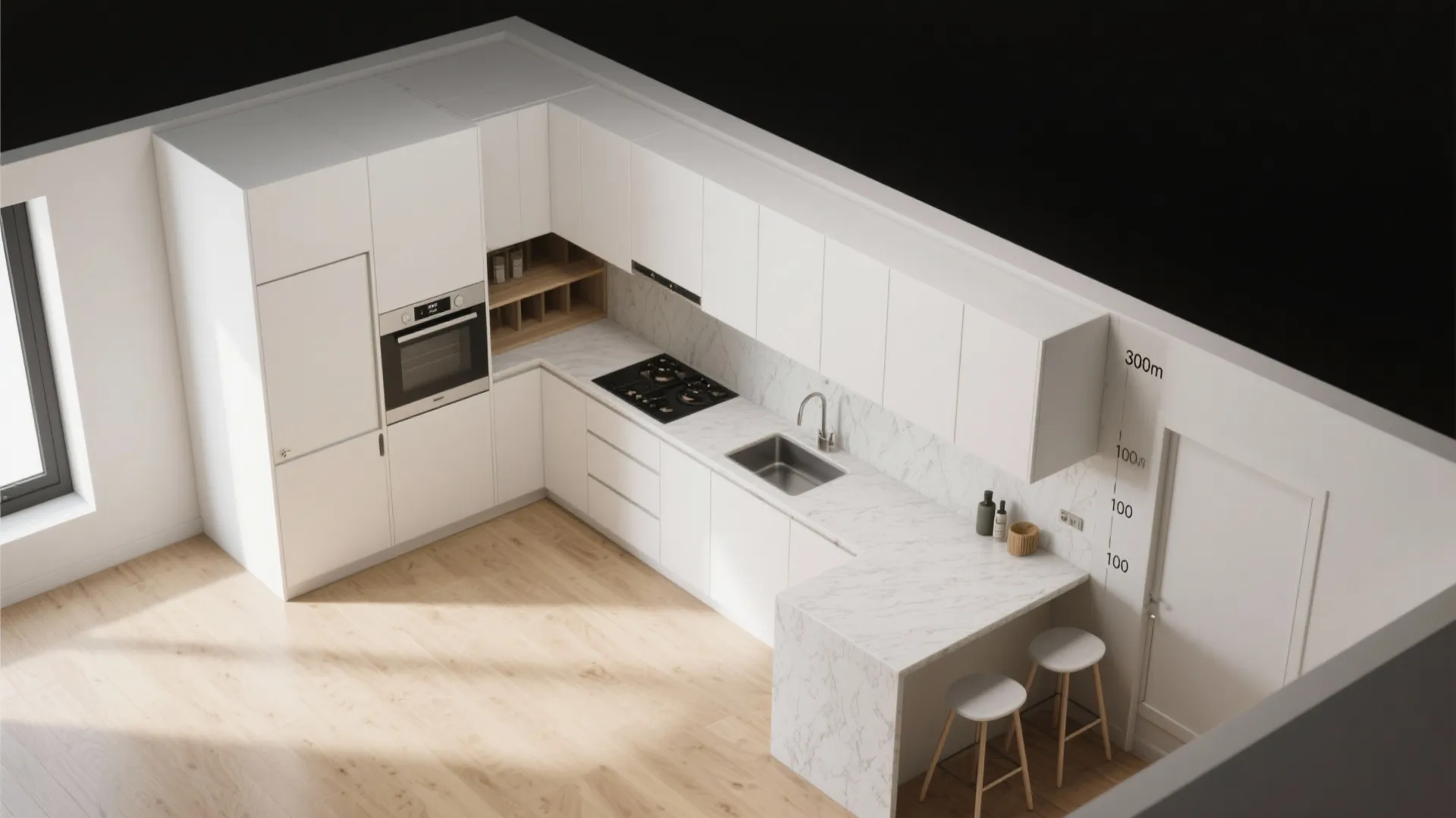 L-Shaped Small Kitchen Layout