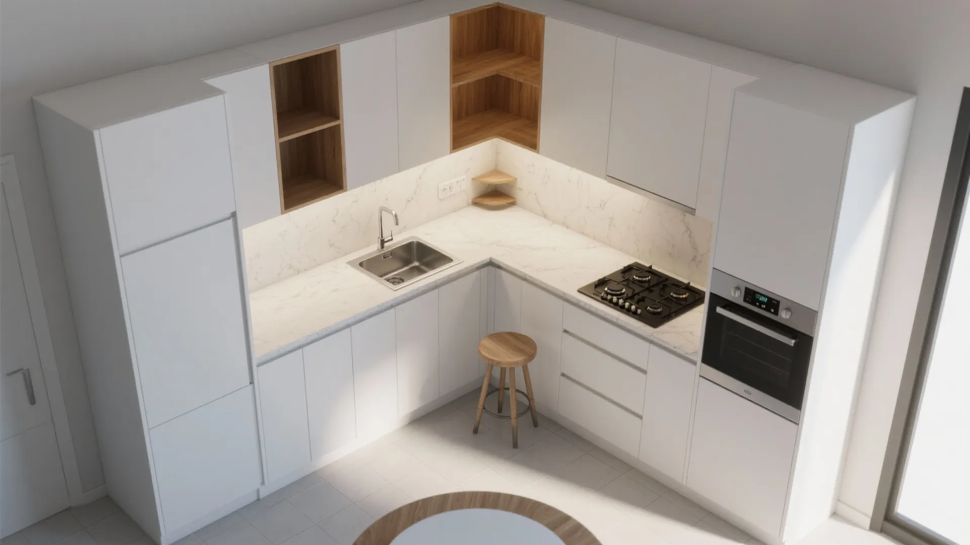 L-Shaped Layouts to Free Up Counter Space