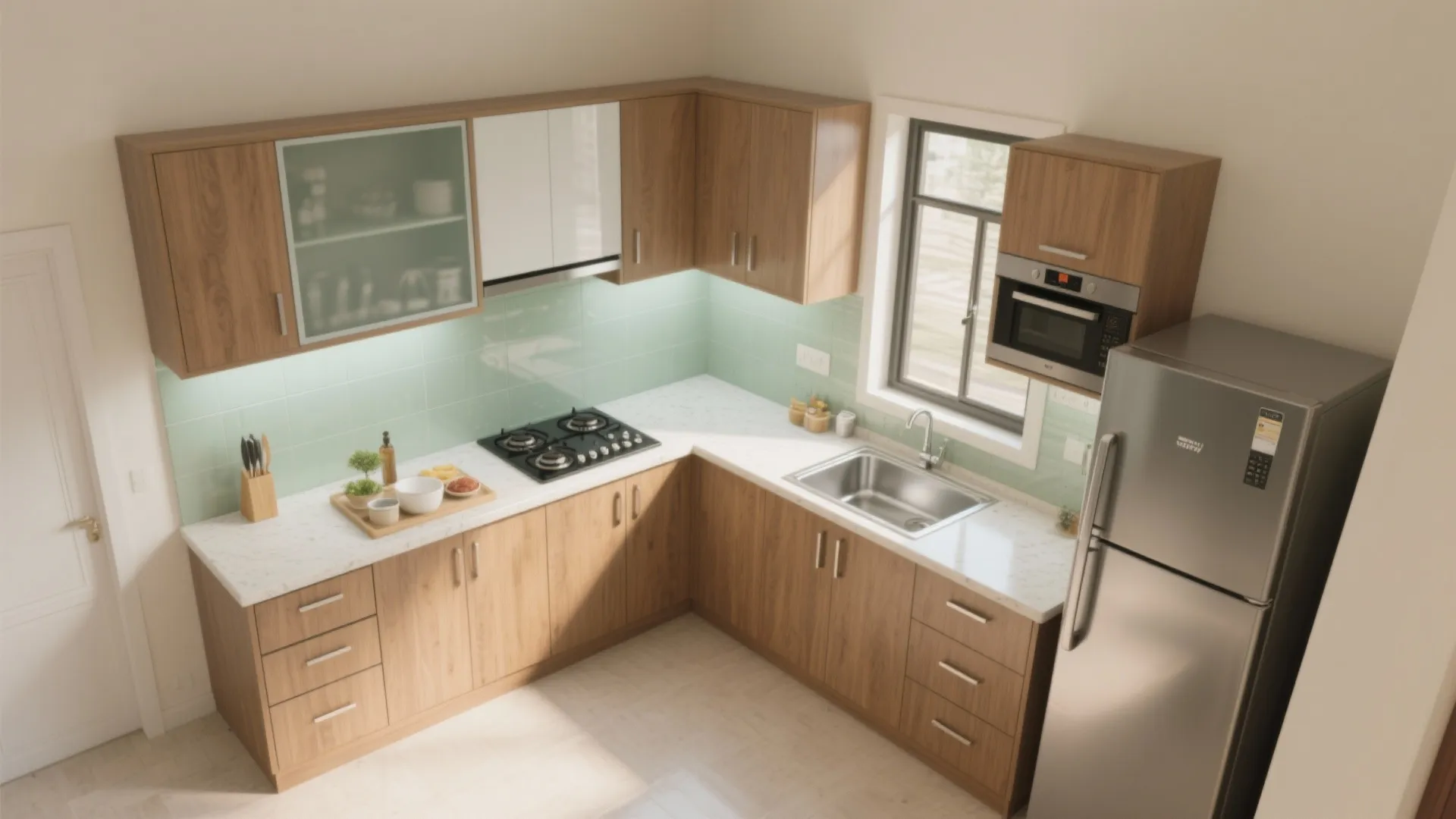 L‑shaped small kitchen layout that works in Moshi