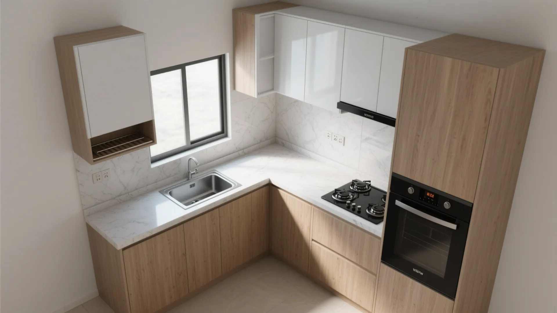 L-Shaped Layout in Compact Kitchens