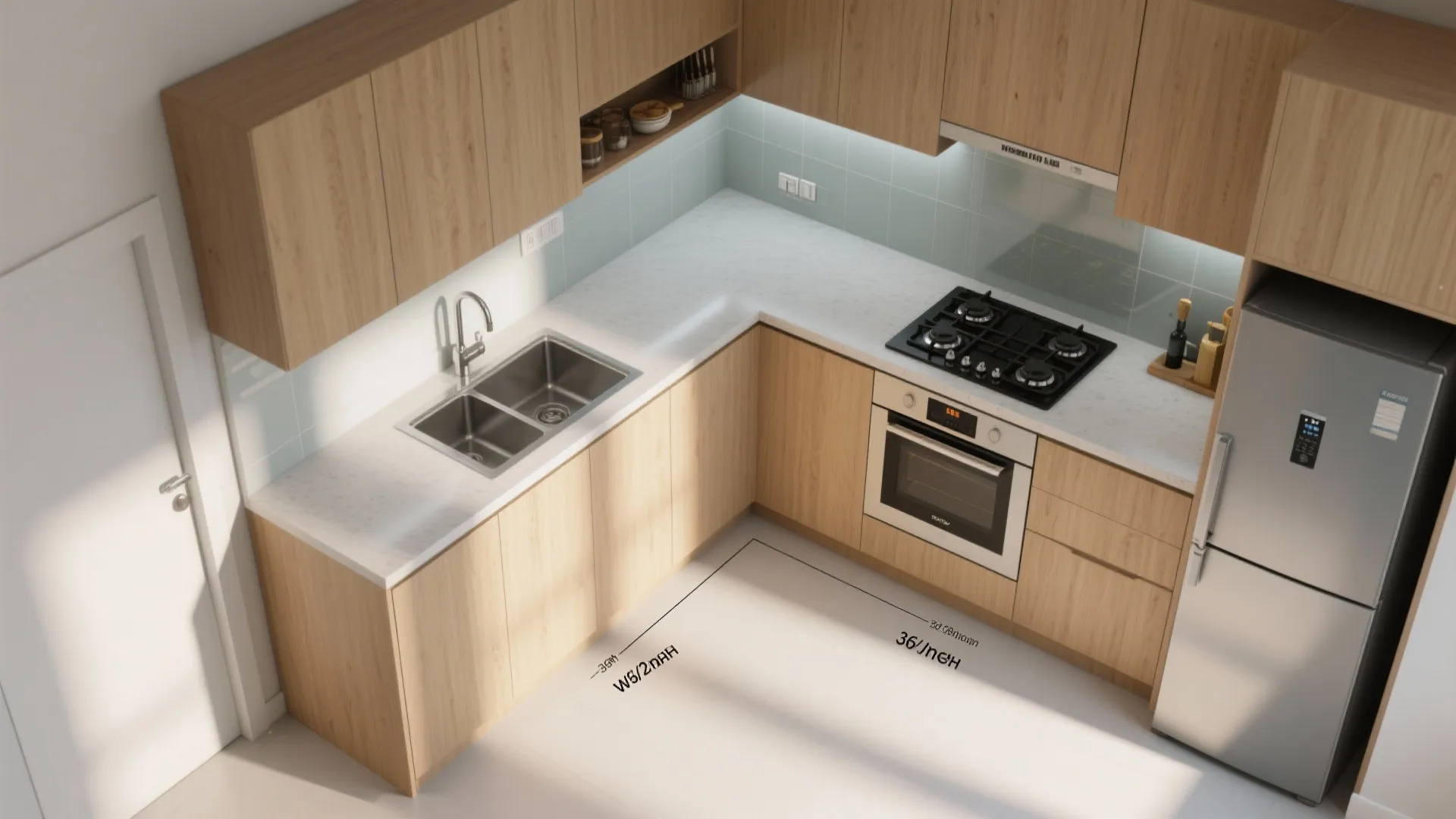 L-Shaped Kitchen Layouts for Flow in Compact 2 BHKs