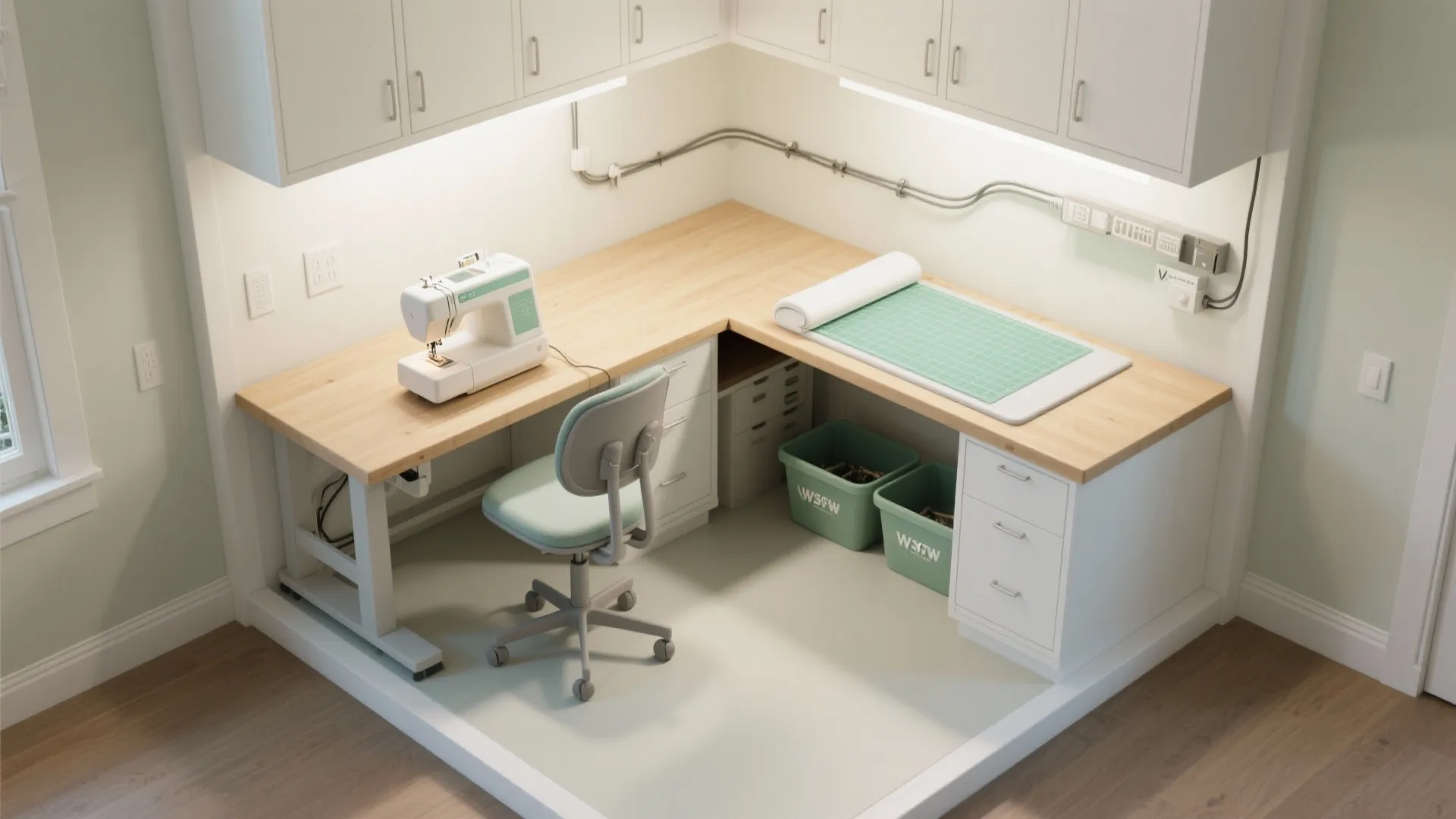 L-Shaped Workstation With a Compact Cutting Zone