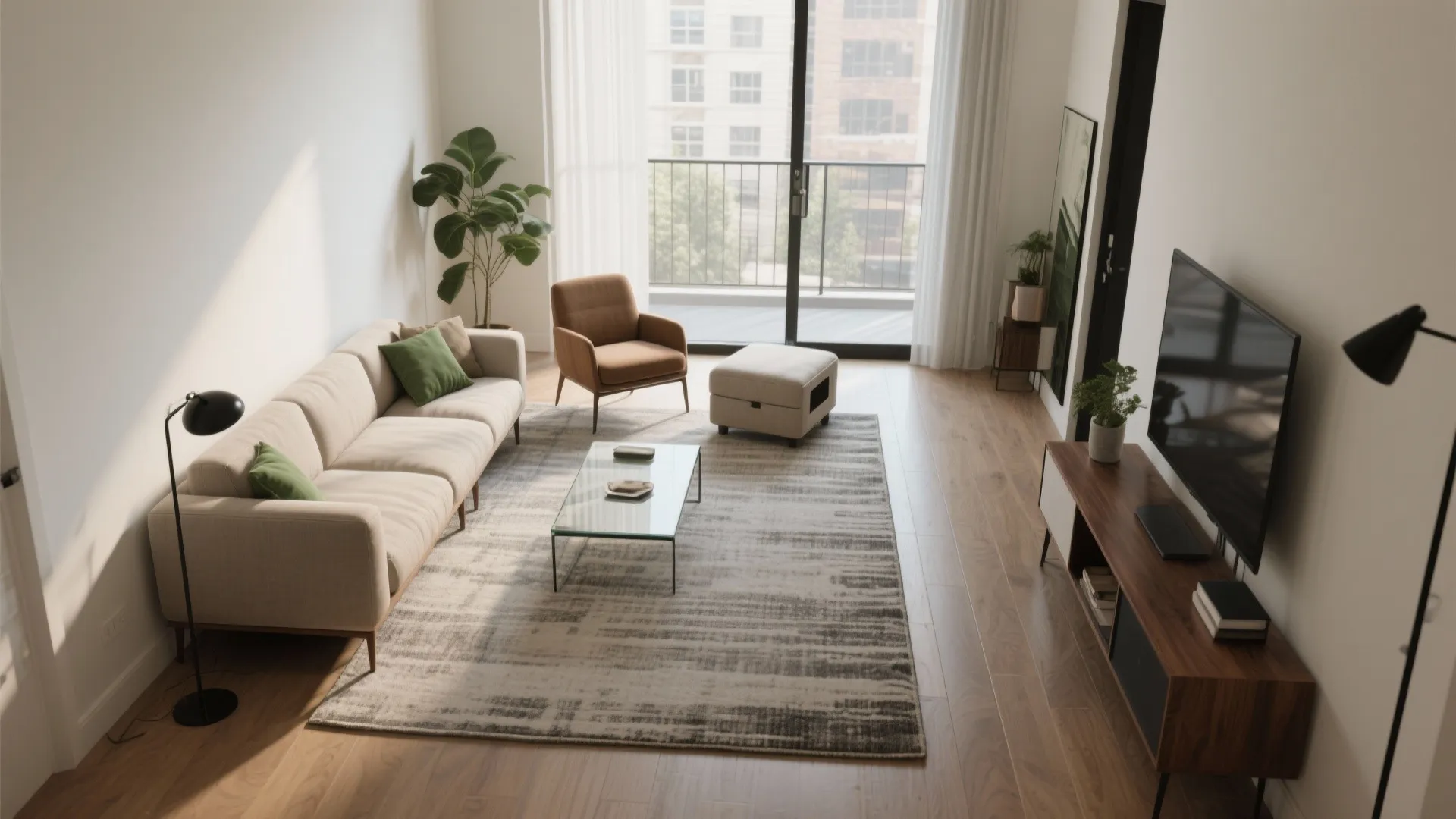 Low-Profile Seating and an L-Shape Flow