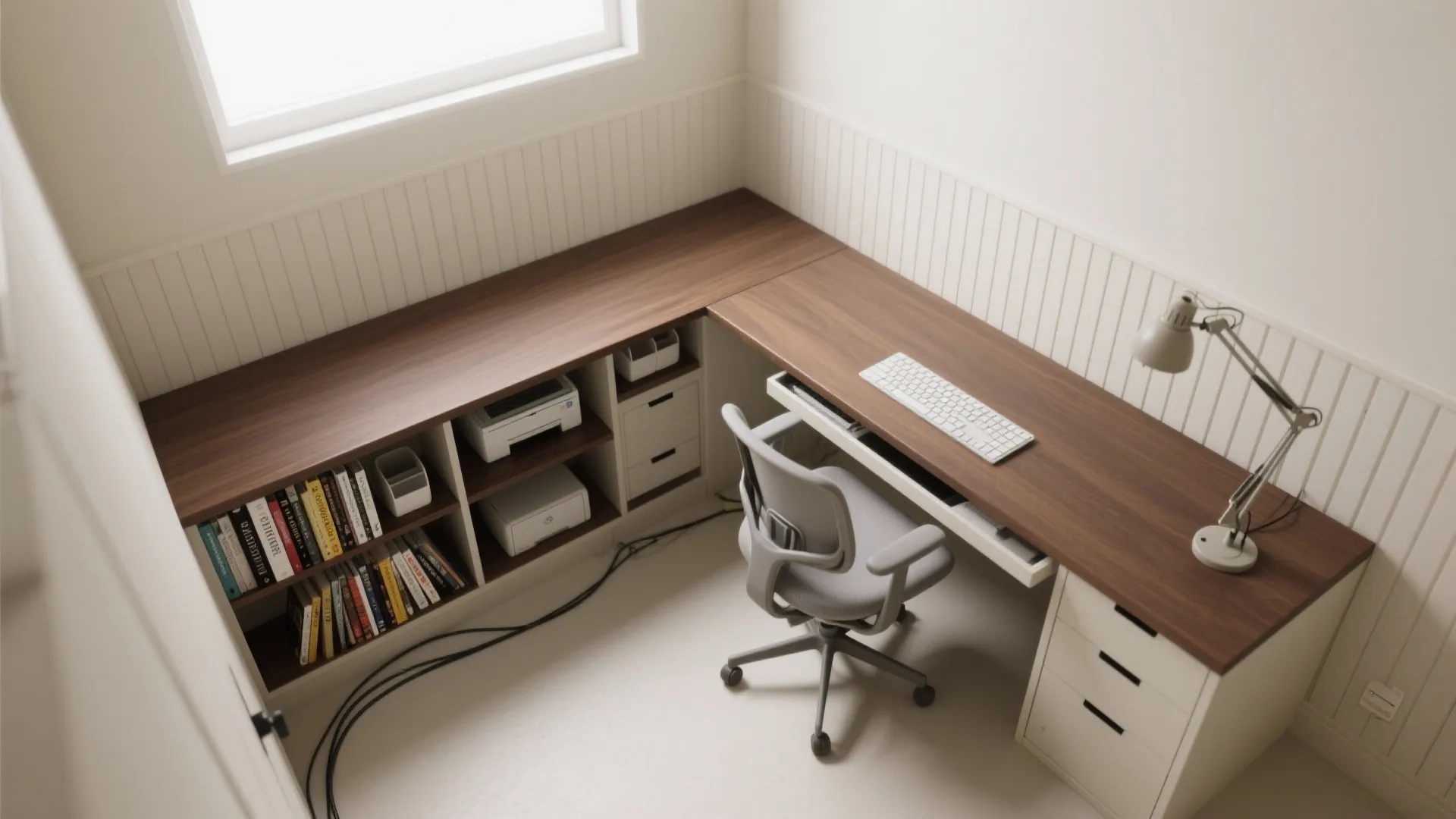 L-Shaped Micro Study with Pantry-Depth Storage