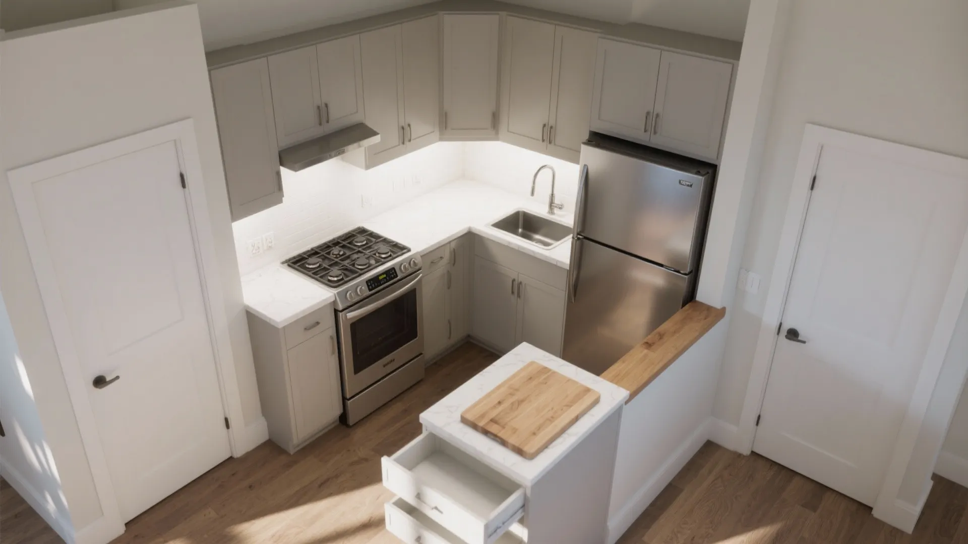 L‑Shaped Layout for Flow and Prep Space