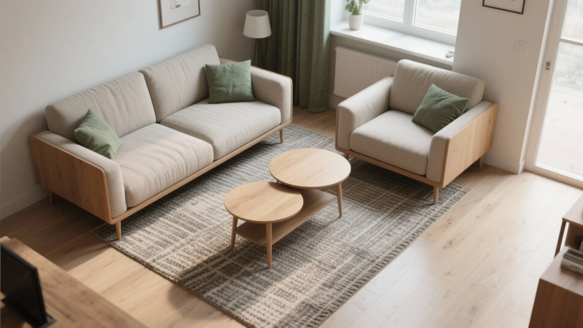 2) L-Shape with Two Apartment Sofas