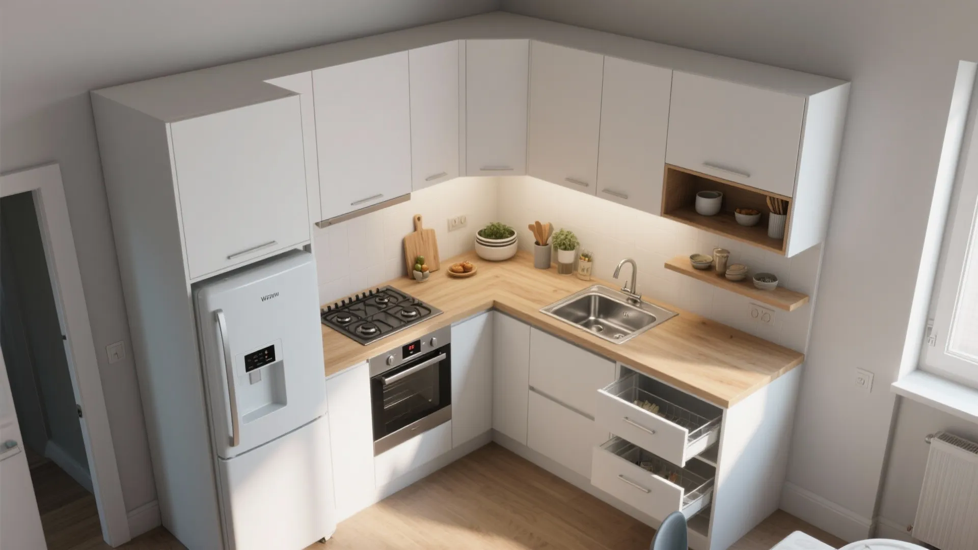 Zone Smart with an L-Shaped Micro Kitchen