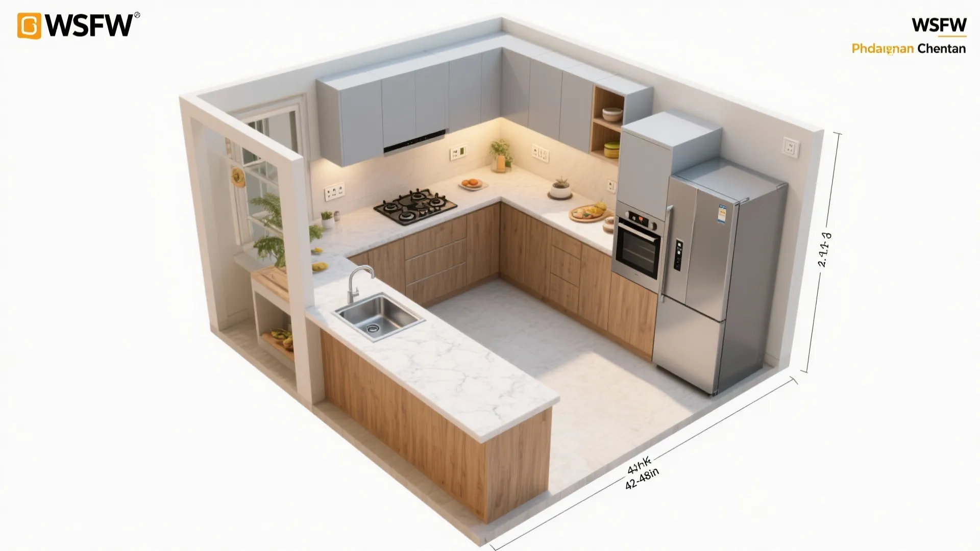 An L-Shaped Kitchen Layout That Frees Counter Space