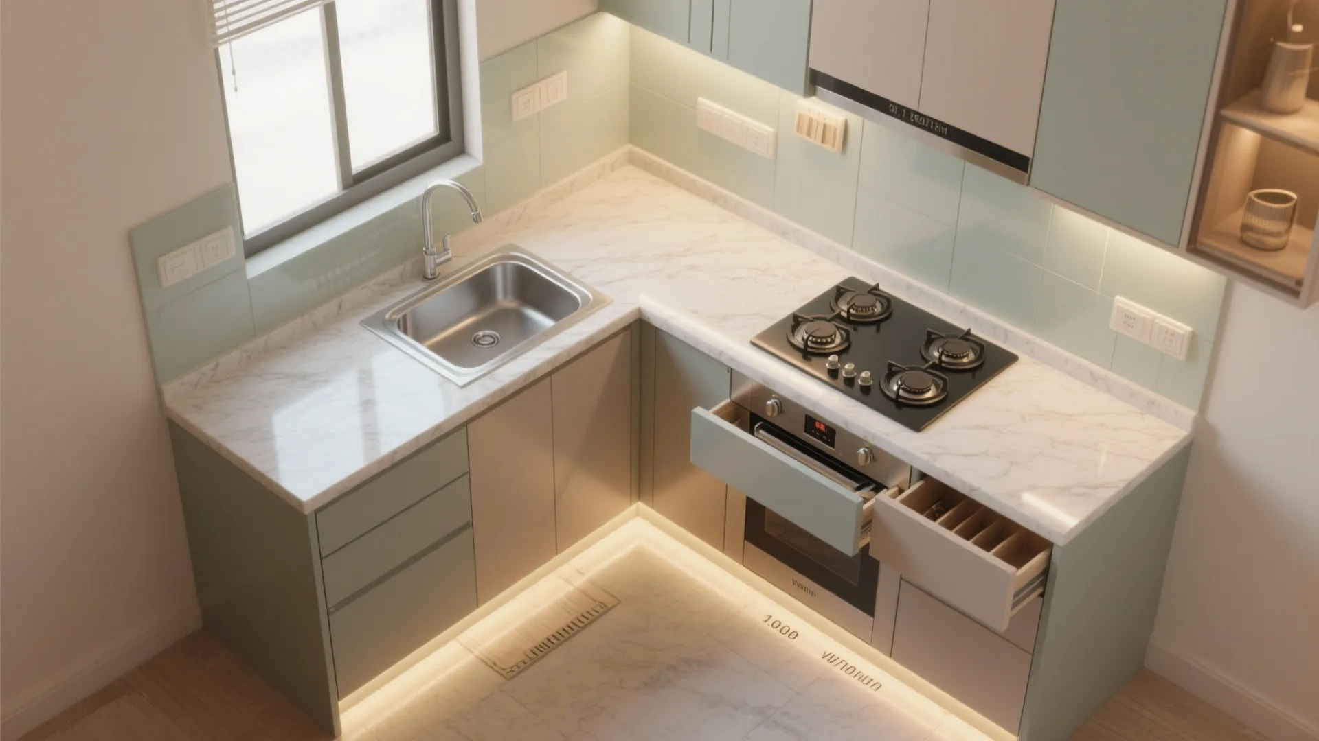 L-Shaped Small Kitchen Layout (No Wasted Steps)