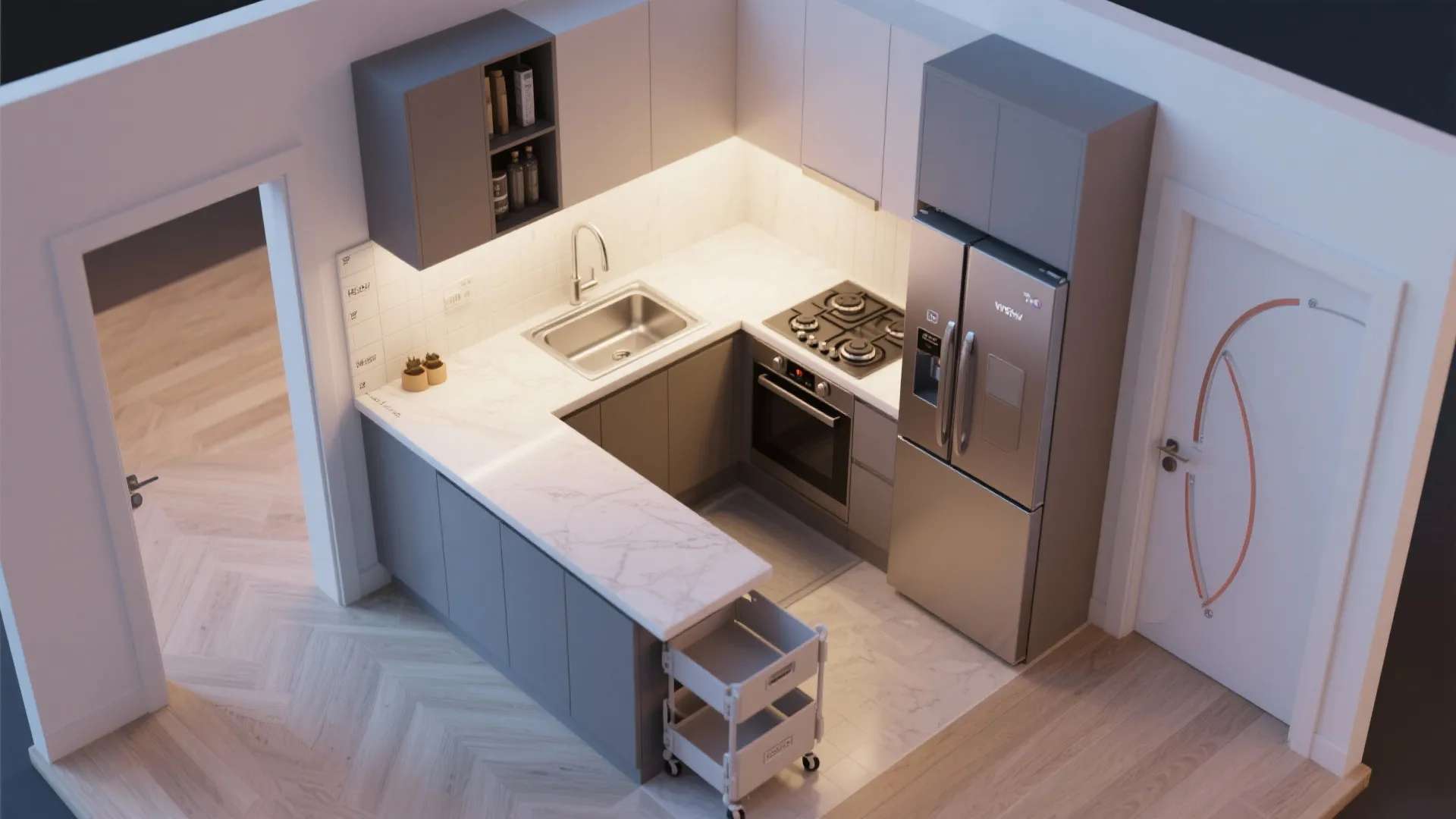 L-Shaped Layout to Unlock Counter Space