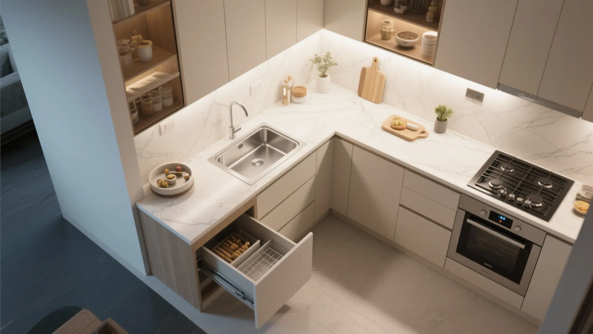 L-Shaped Kitchen to Unlock Counter Real Estate