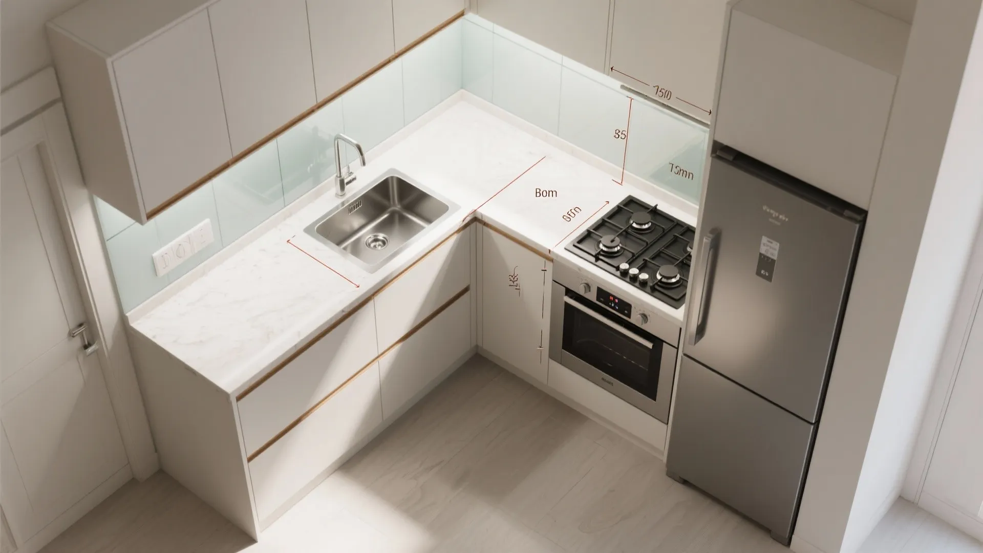 L-shaped kitchen layout