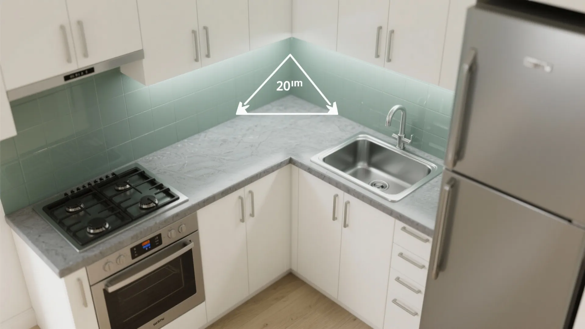 Compact L-shaped layout that flows