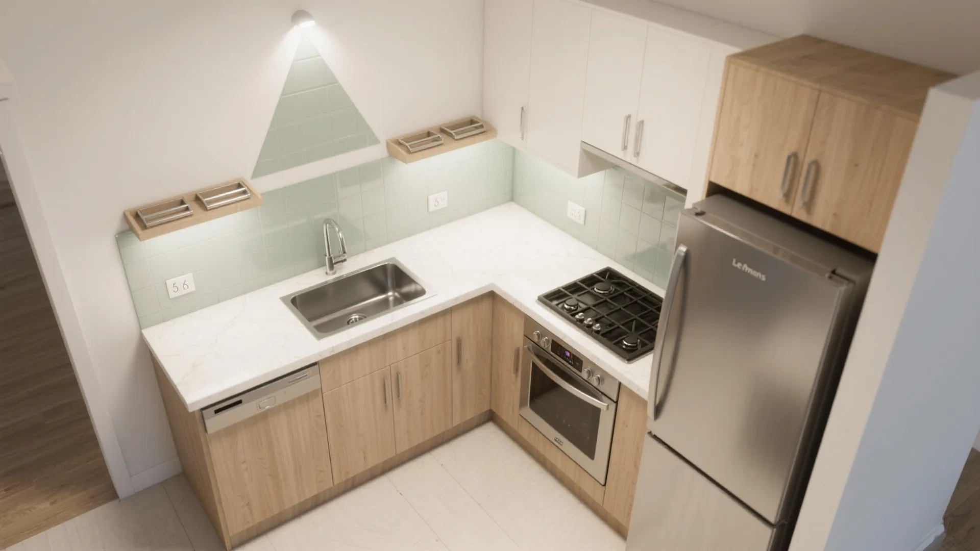 L-Shaped Layout That Frees Counter Runs