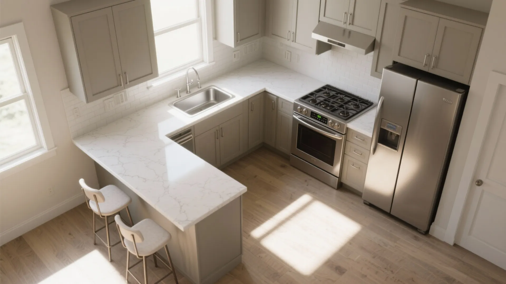 L-Shaped Layout to Free Counter Space