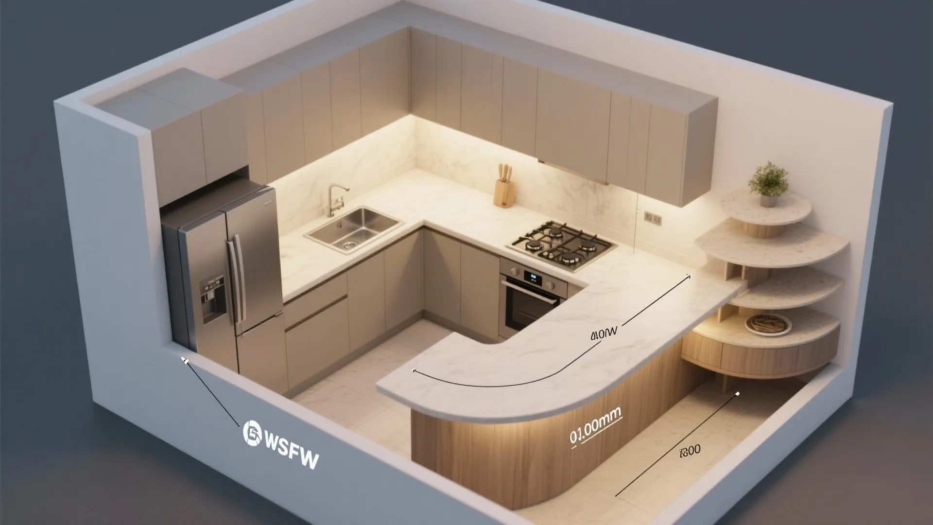 Compact L-Shaped Kitchen for Efficient Workflows