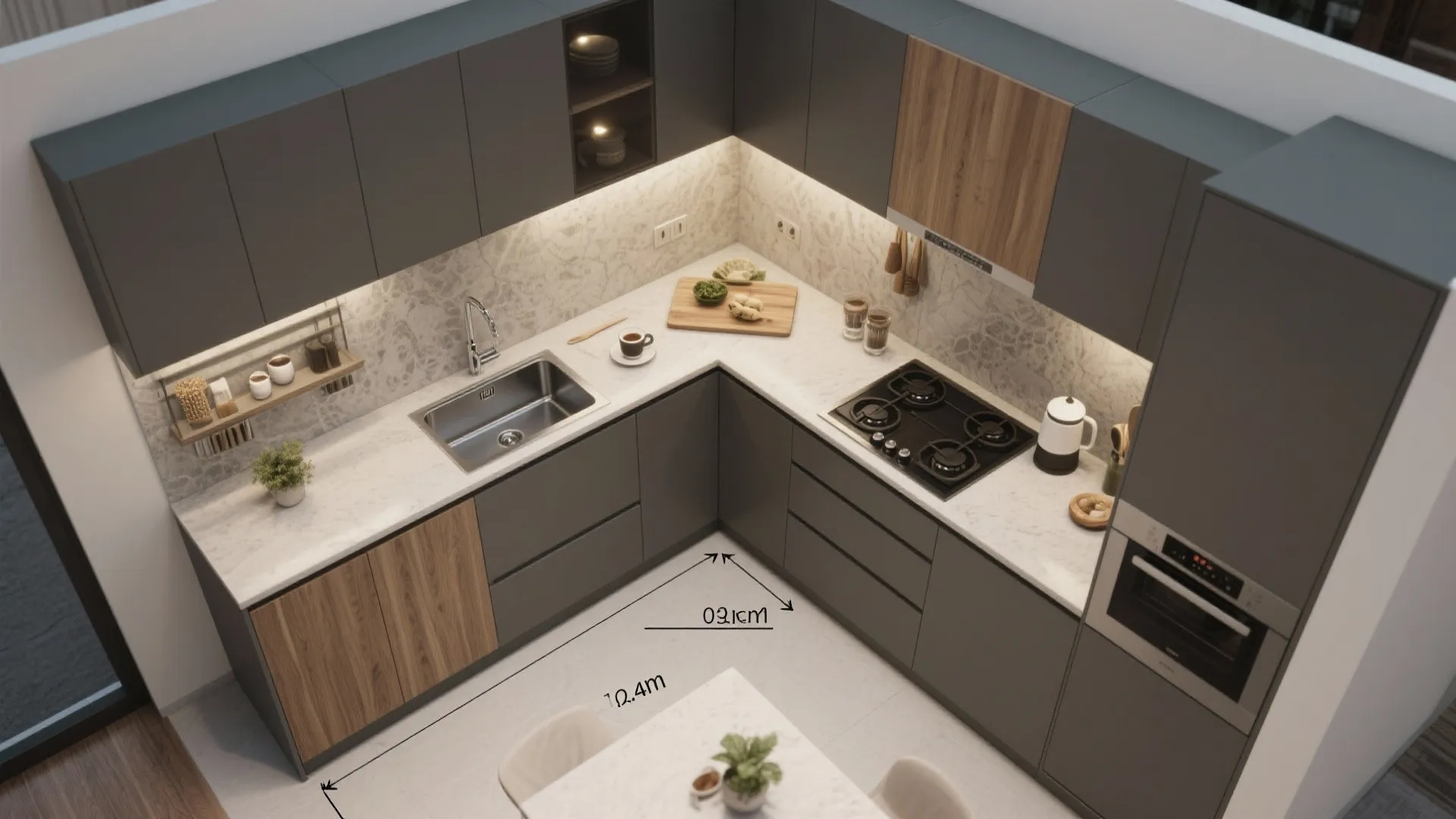 L-Shaped Compact Layout With Zoned Workflows