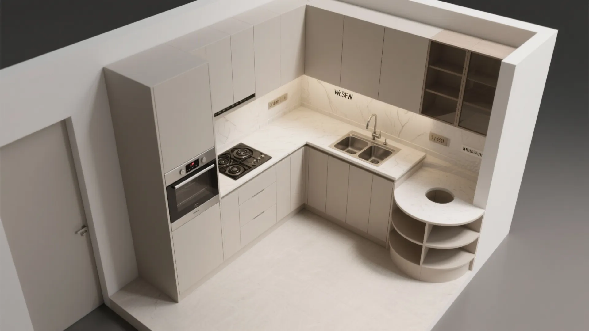 L-Shaped Layout to Free Counter Space