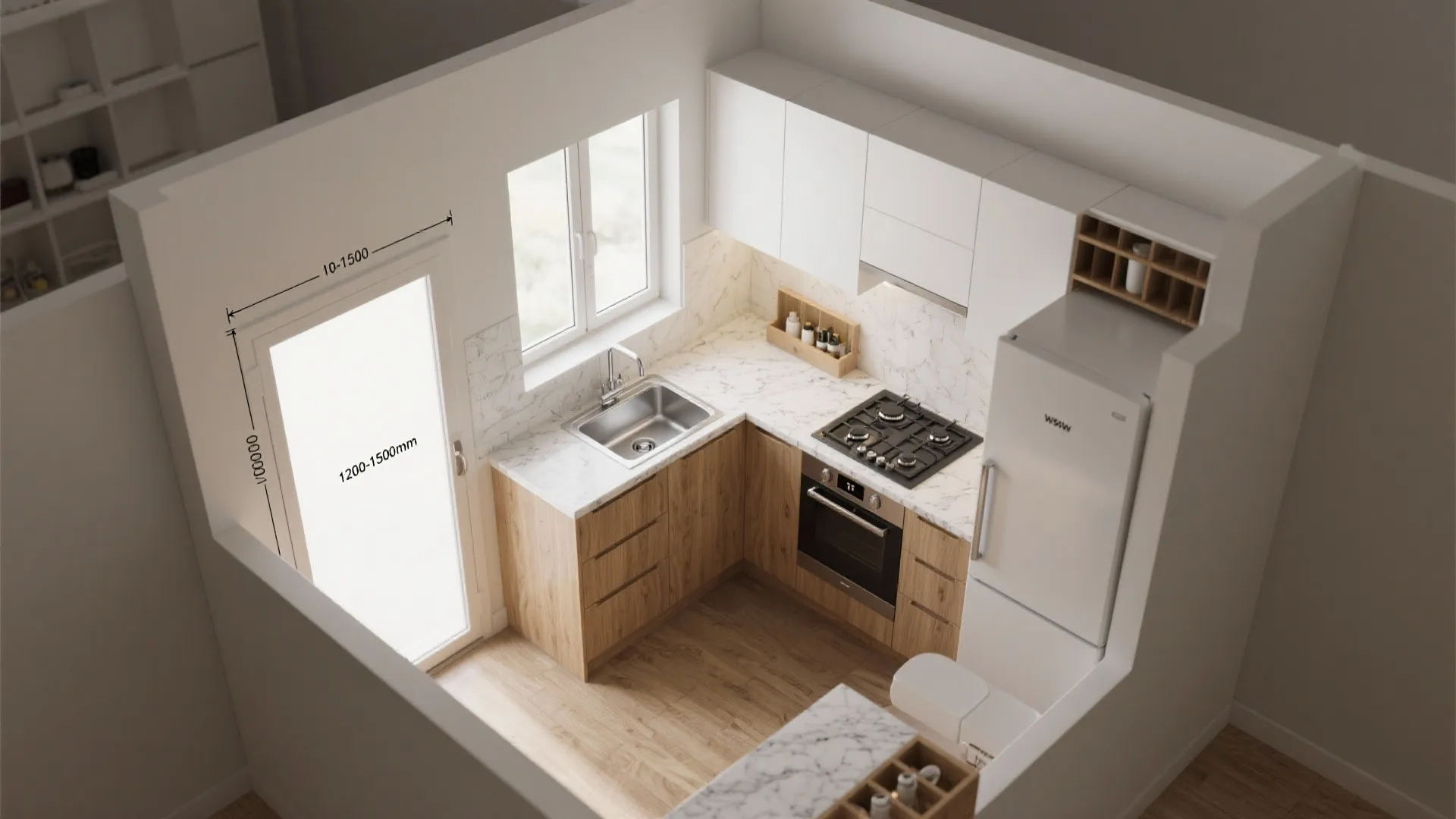 Efficient L-Shaped Layout with Clear Work Zones