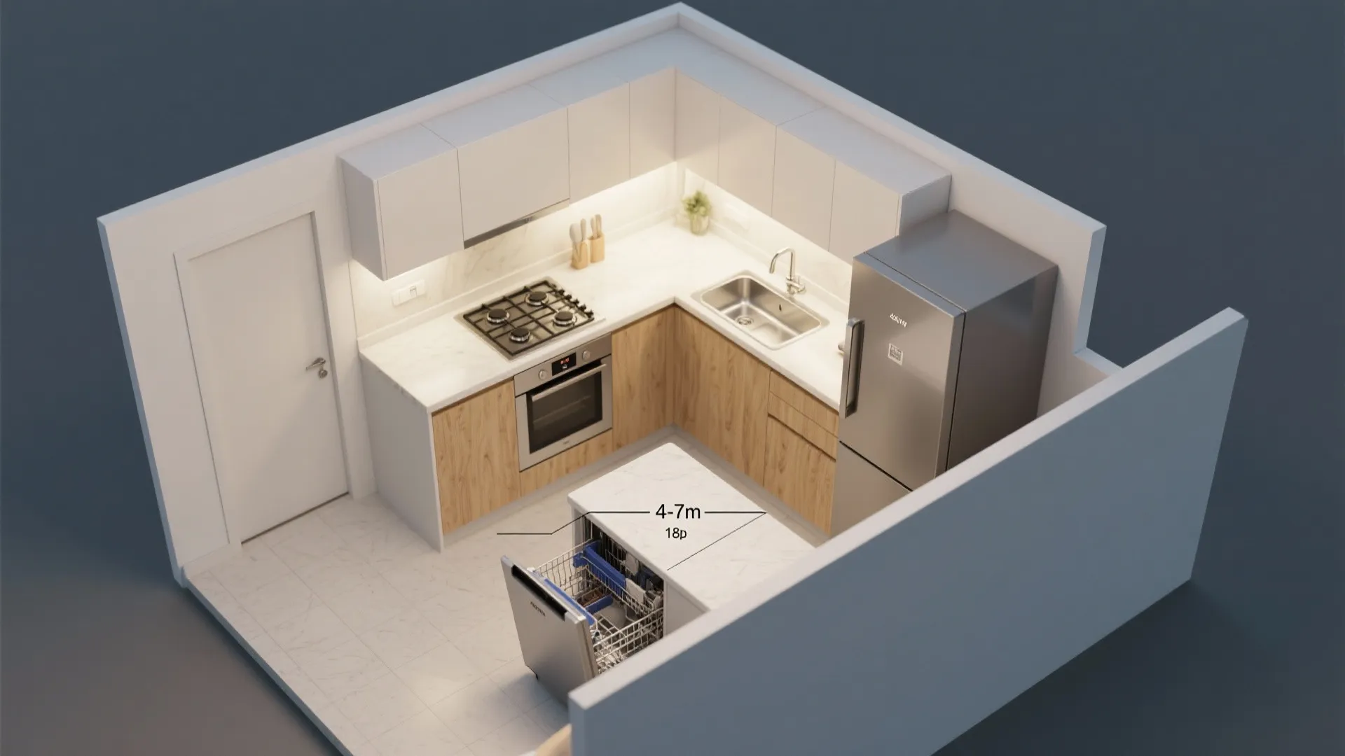 L-Shaped Layout for More Counter Space