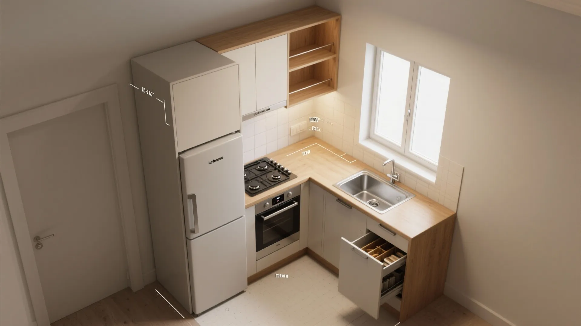 L-Shaped Mini Kitchen That Works Hard