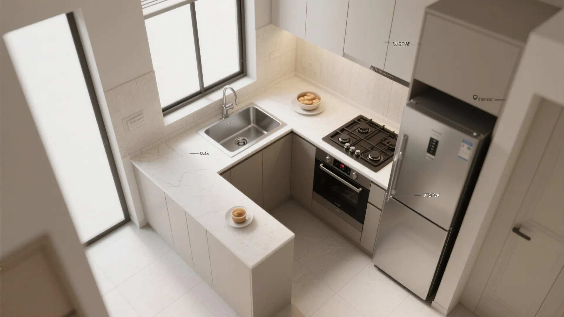 L-Shaped Layout to Maximize Counter Space