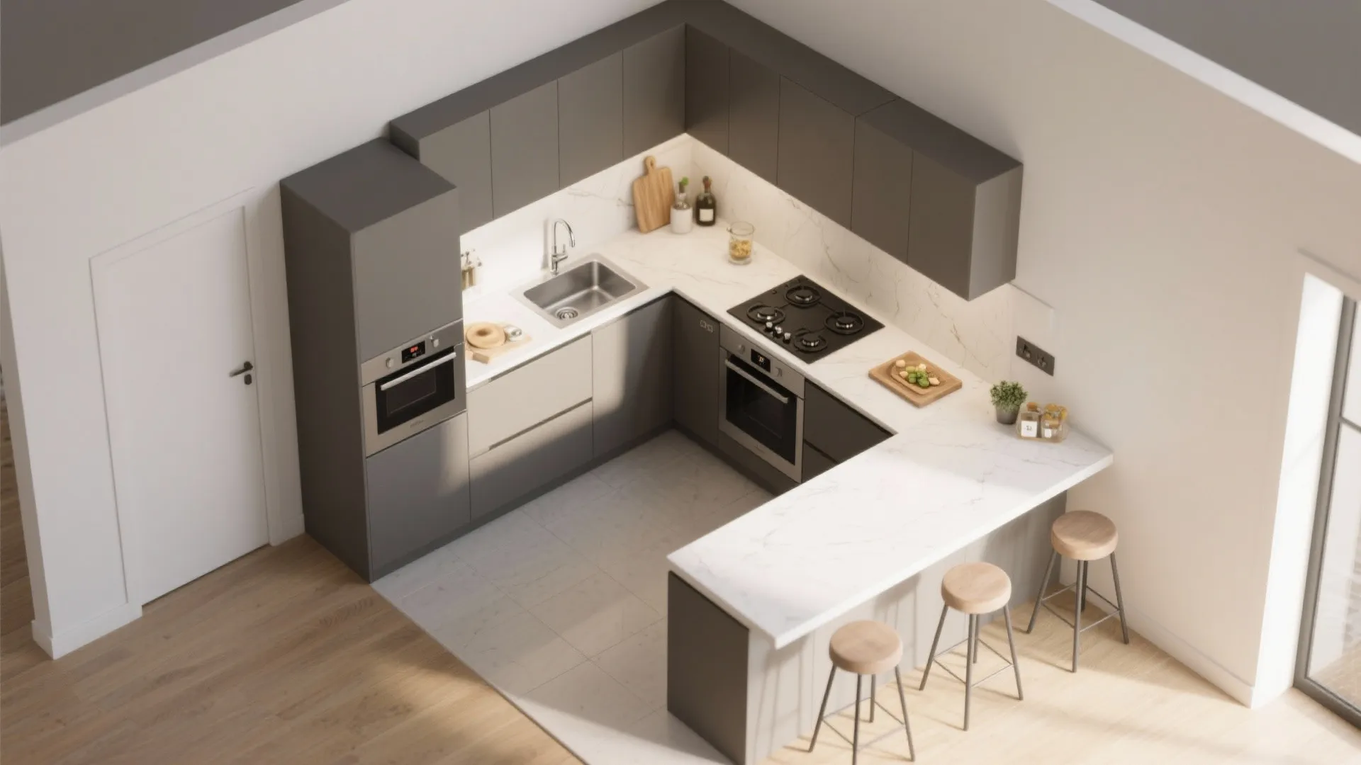 L-Shaped Layout to Unlock Counter Space