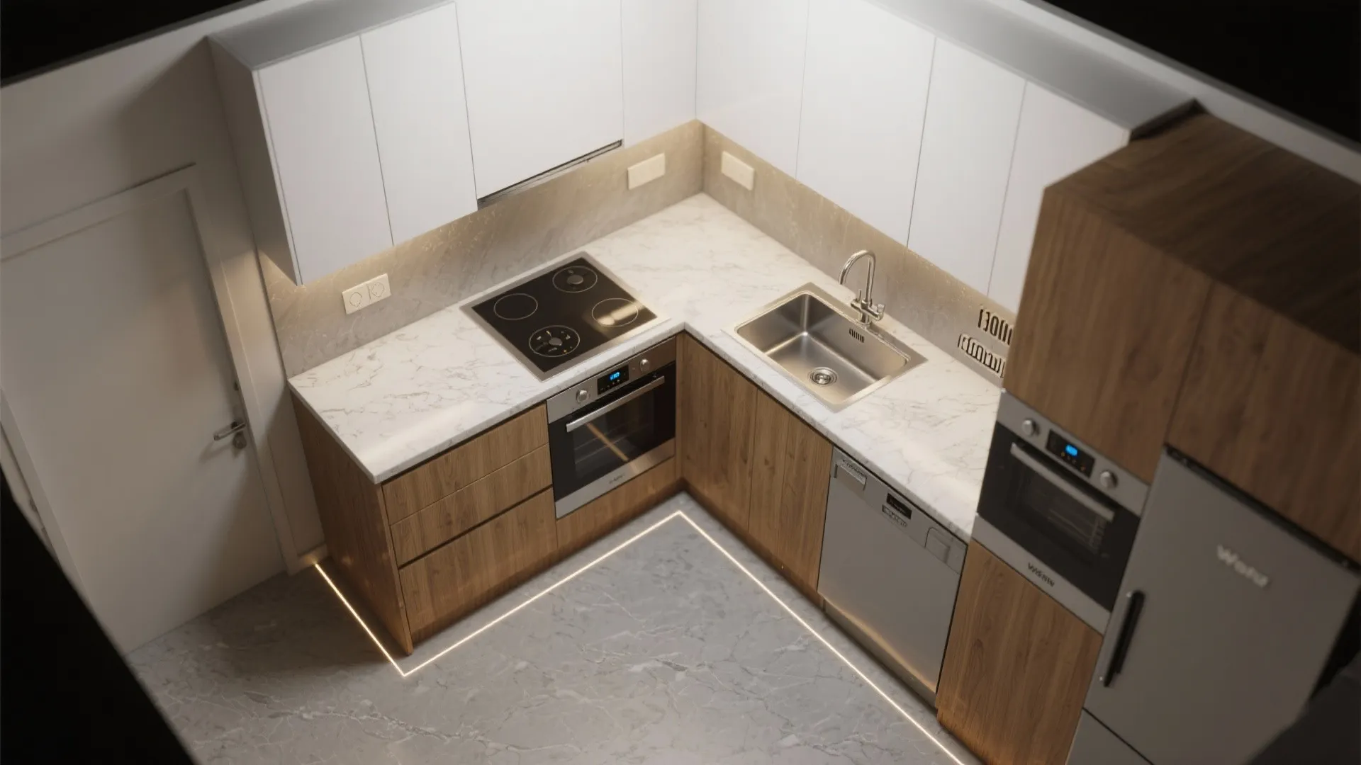 L-Shaped Layout to Free Counter Space