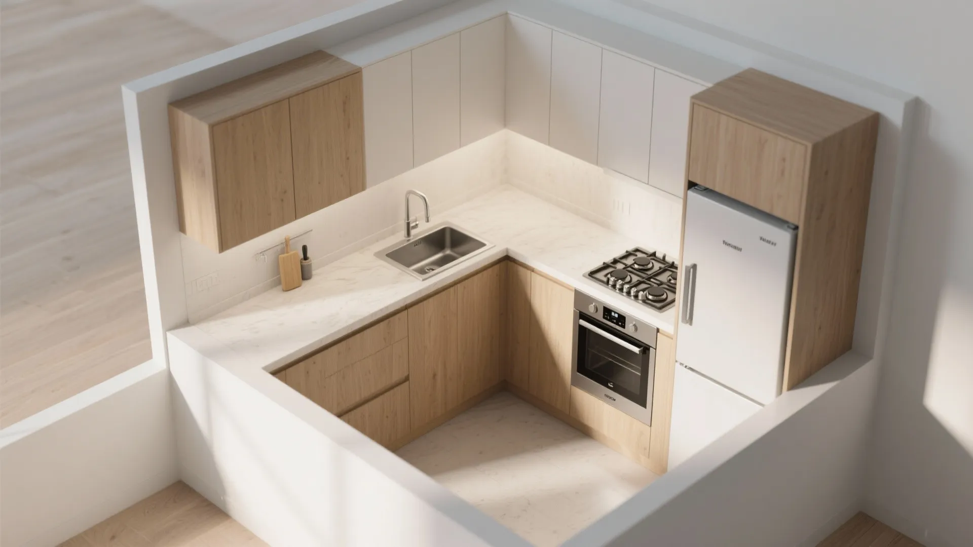 L-Shaped Layout to Maximize Counterspace