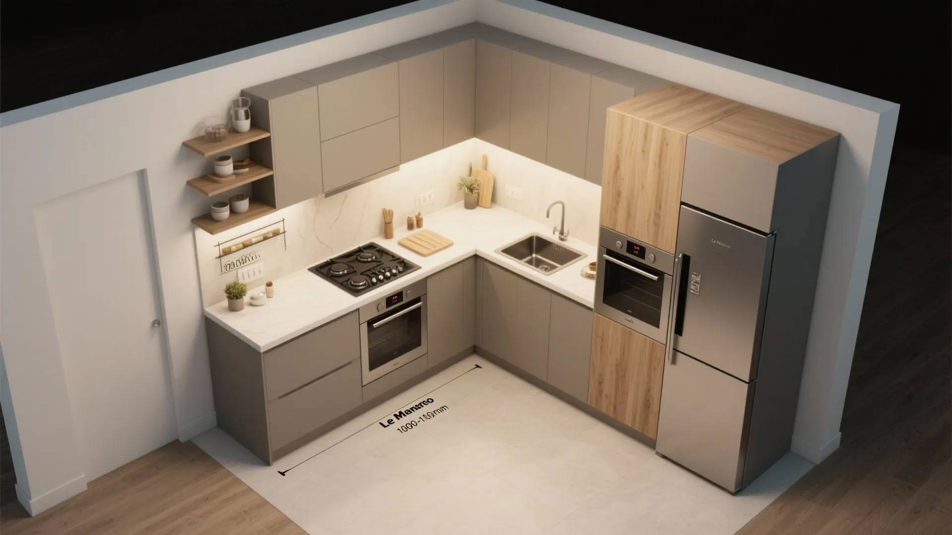 L-shaped kitchen that unlocks more prep surface