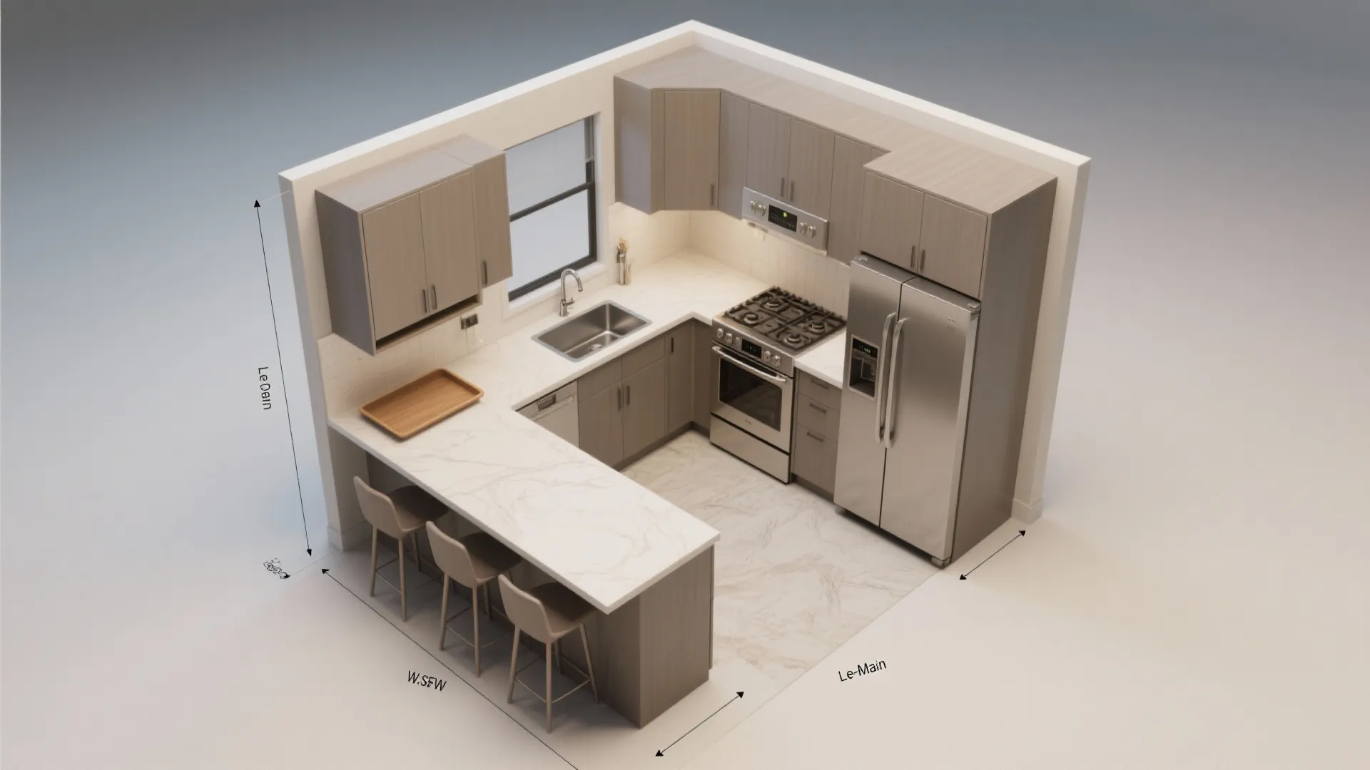 L-Shaped Layout to Maximize Counter Space