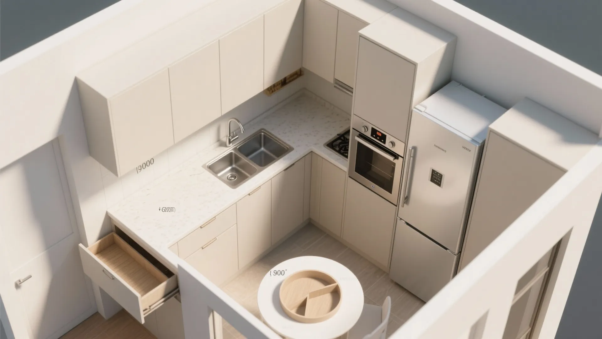 L-Shaped Layout to Free Counter Space