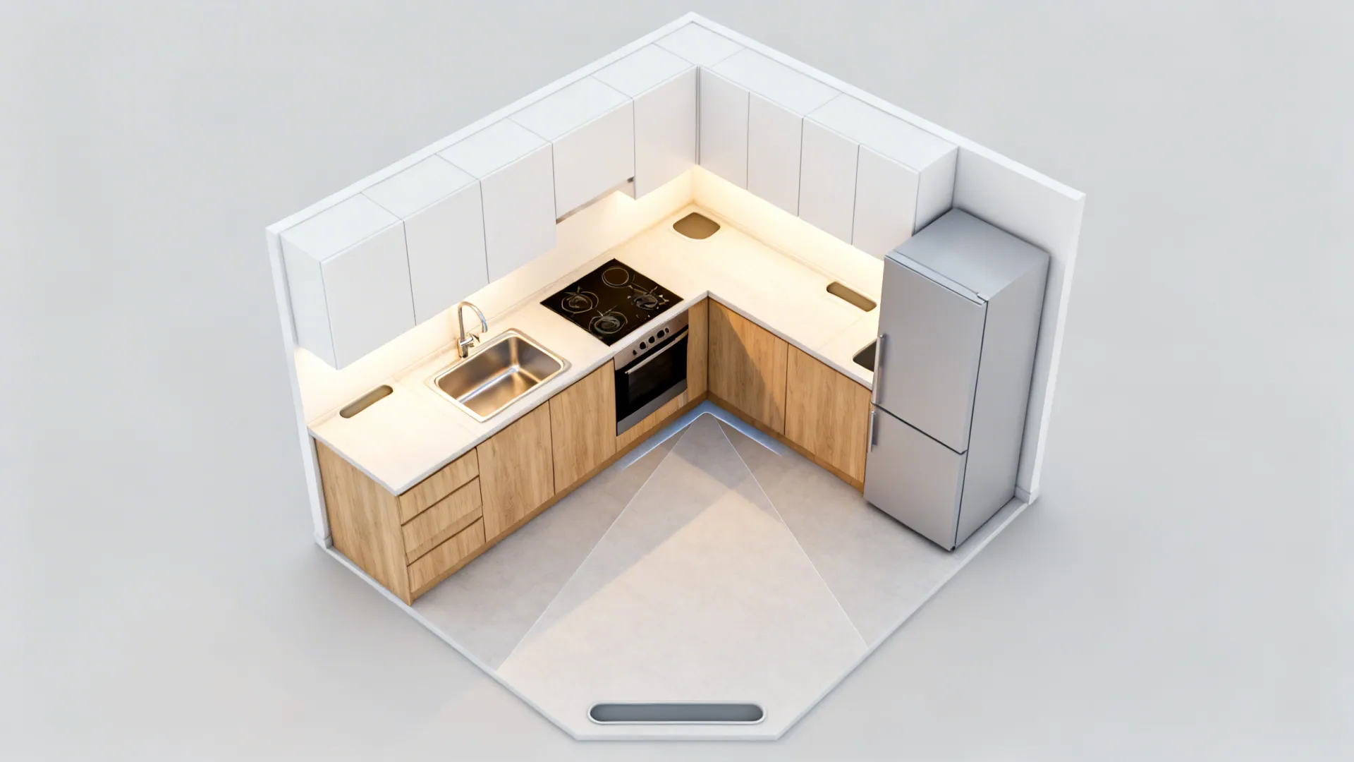 L-shaped micro-layouts that create more prep space