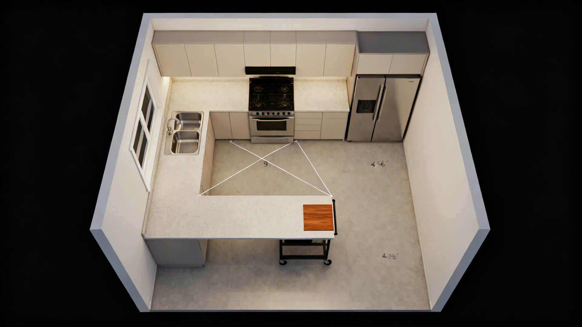 L-Shaped Layout to Free Counter Space