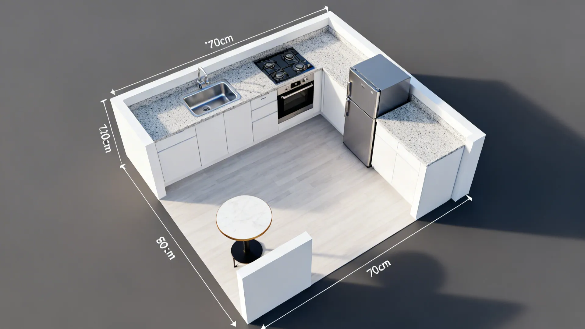 L-shaped layout to unlock more counter space