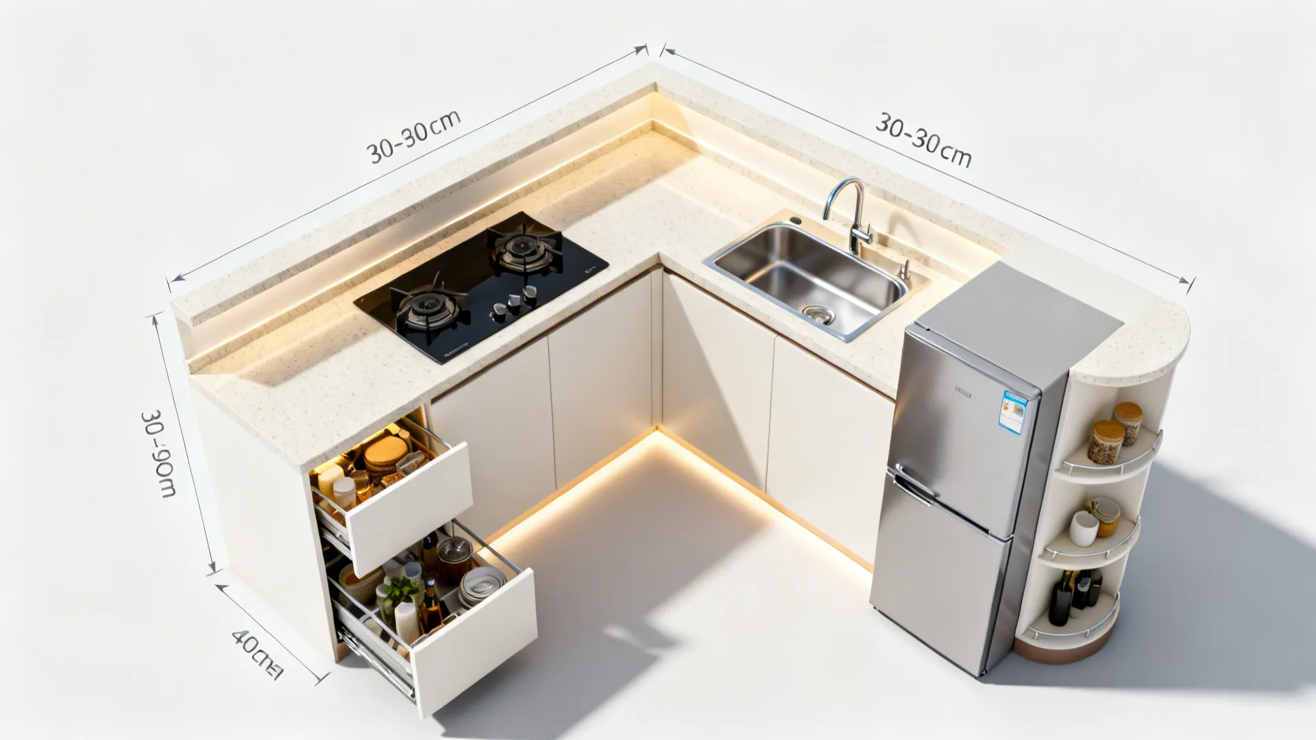 L-Shaped Layouts that Free Up Counter Space