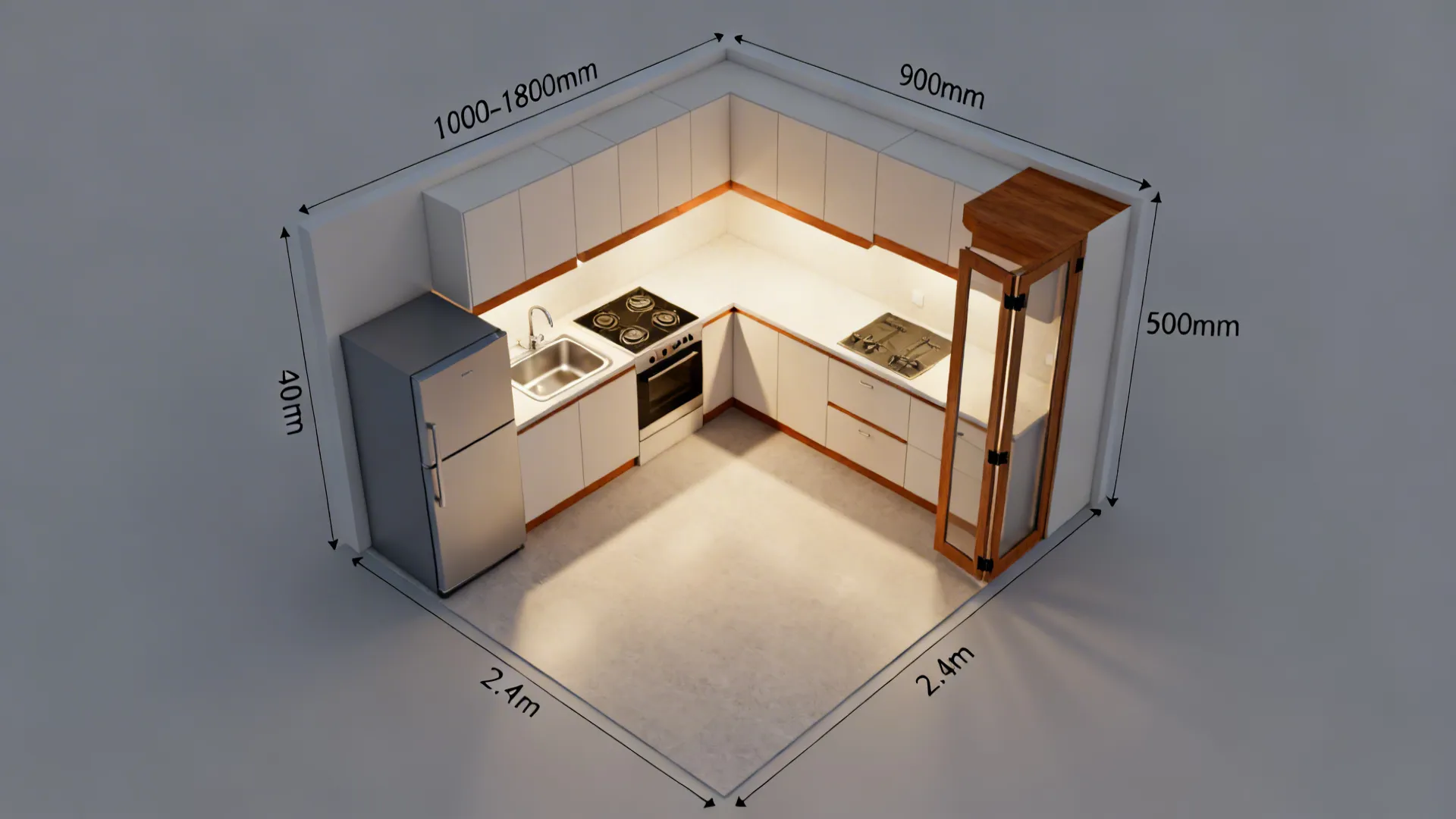 Compact L-Shape with a Smart Work Triangle