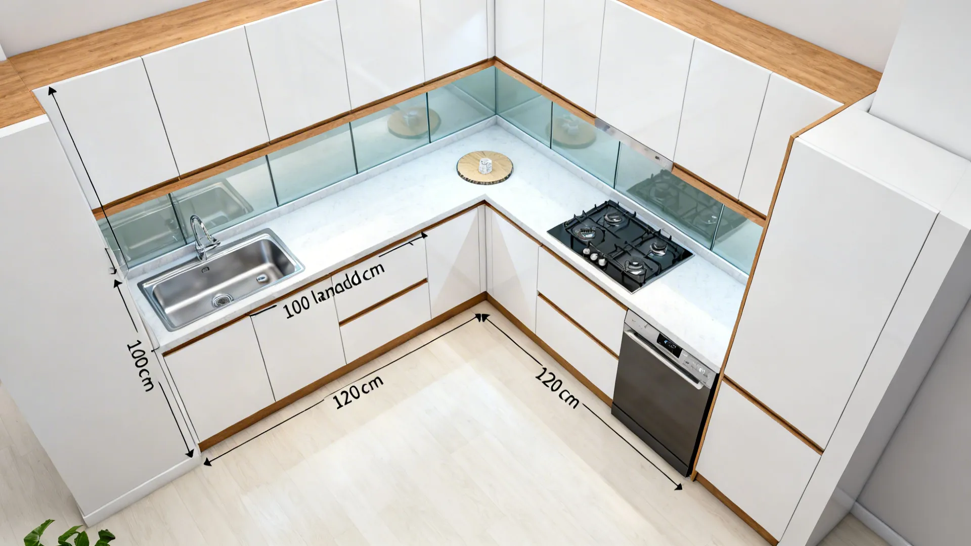 L-Shaped Layout to Free Up Counter Space