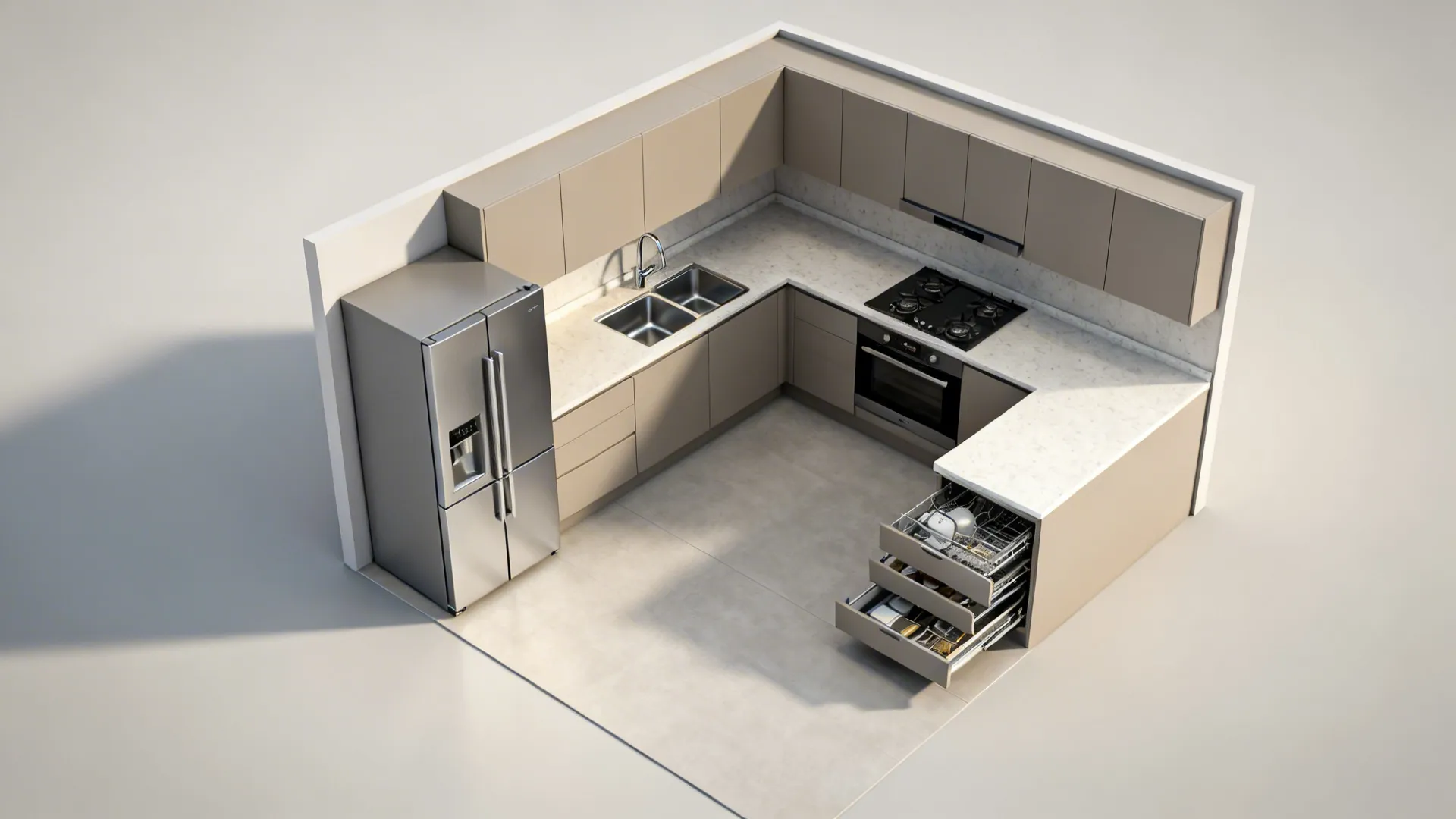 L-Shaped Zoning With Smart Counter Stretches