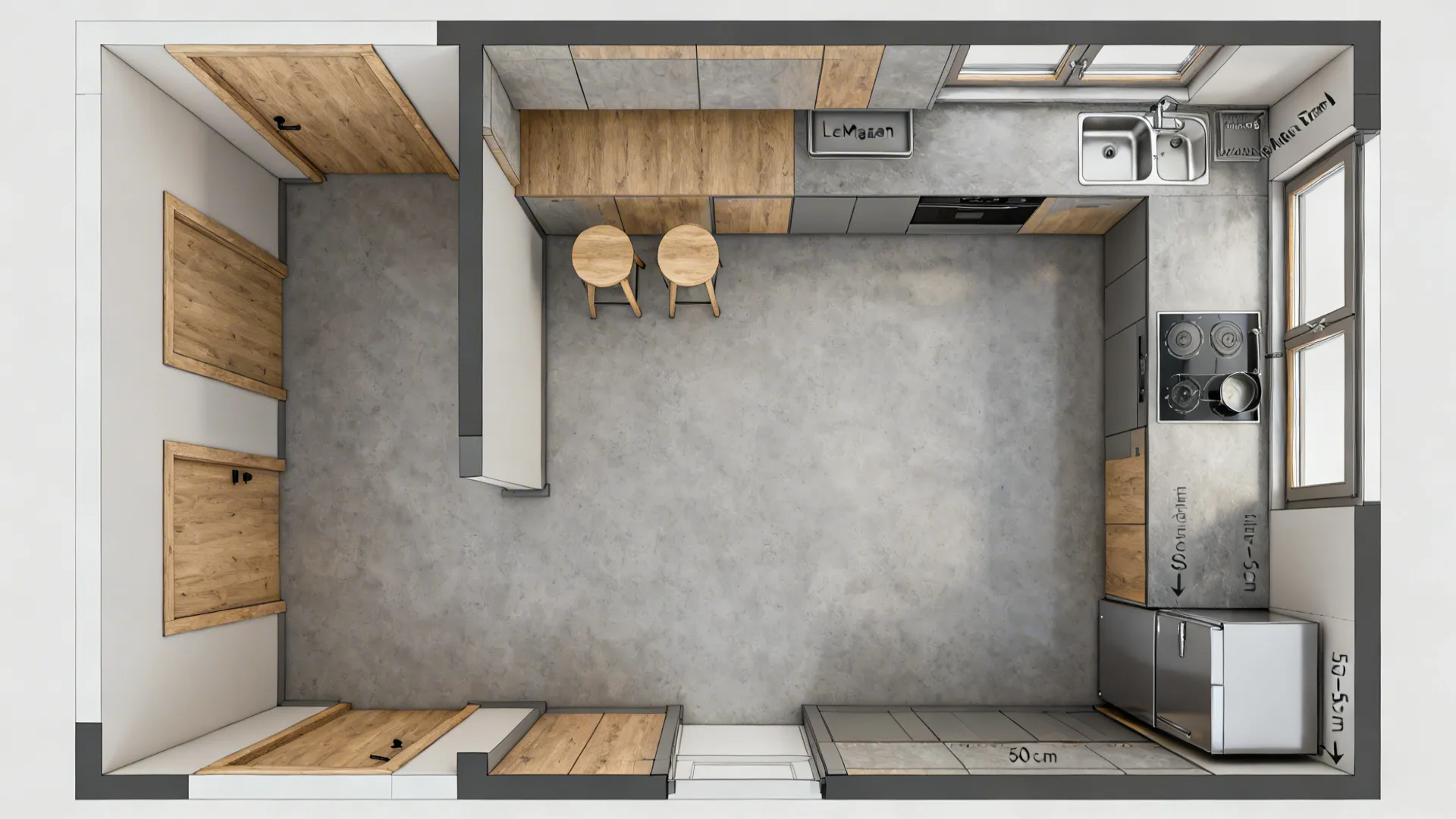 L-Shaped Layout to Free Up Social Space