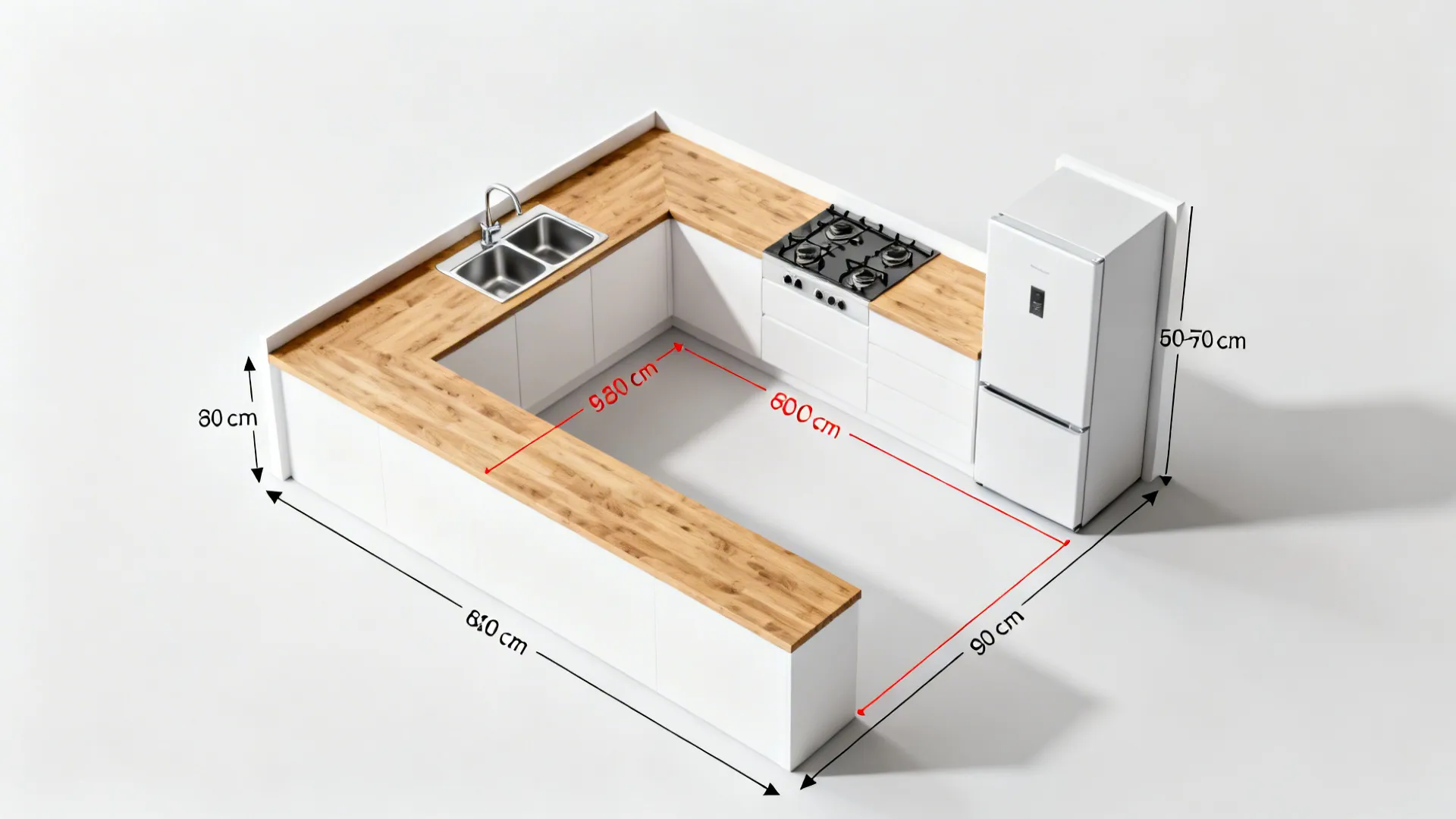 Compact L-shaped workflow