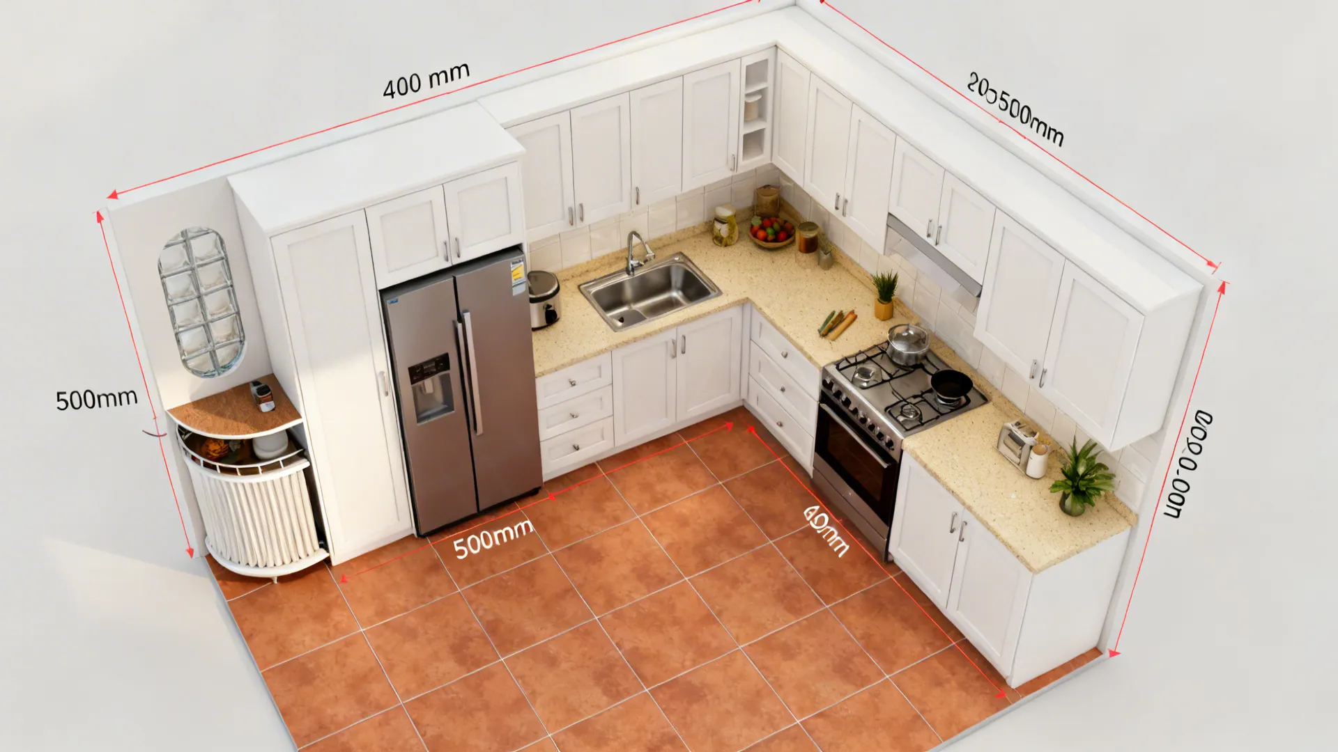 U- or L-Shape with Tall Storage: Small Space, Big Function