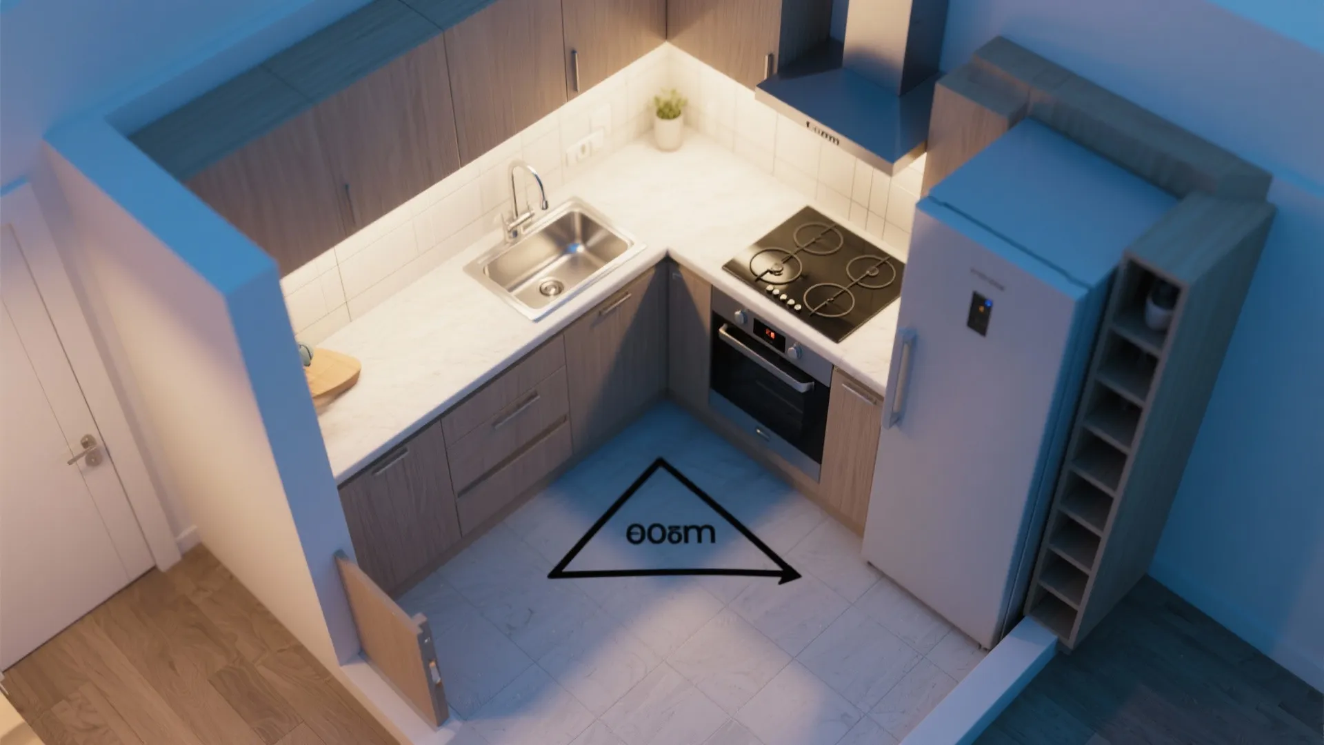 L-Shaped Layout to Free Counter Space