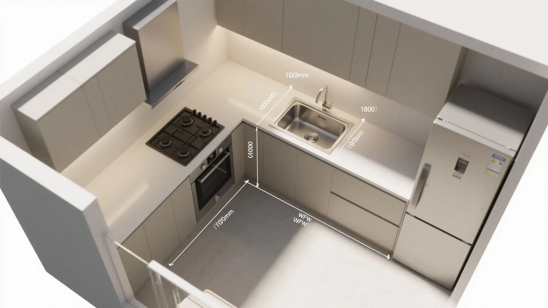 L-Shaped Layout to Unlock Counter Space in 2 BHK Kitchens