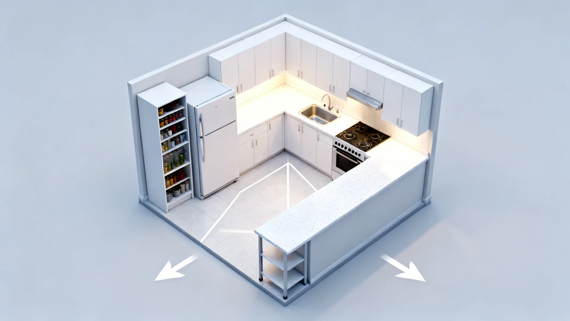 L-Shaped Layouts to Free Counter Space