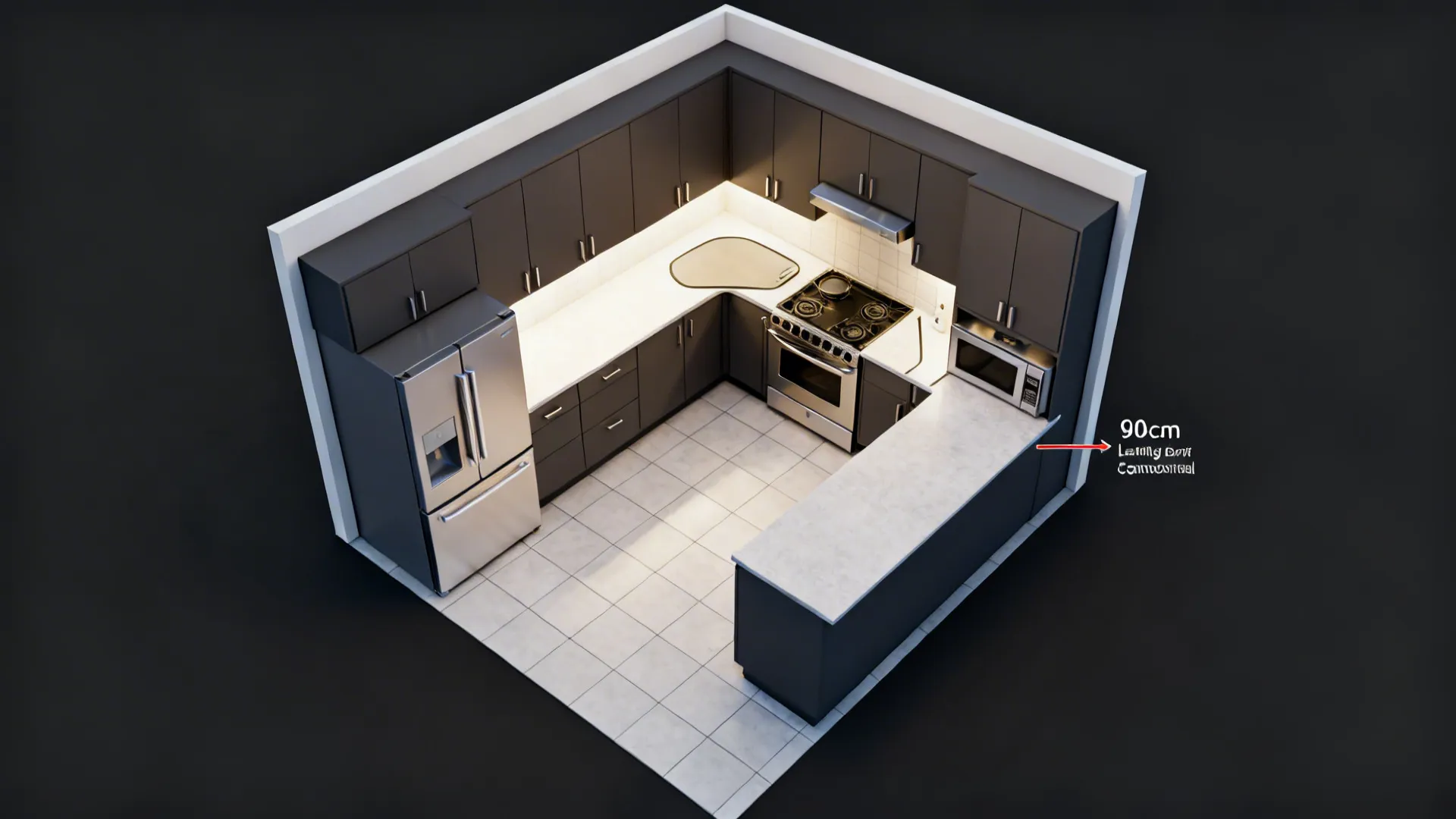 Compact L-Shape with Corner Storage