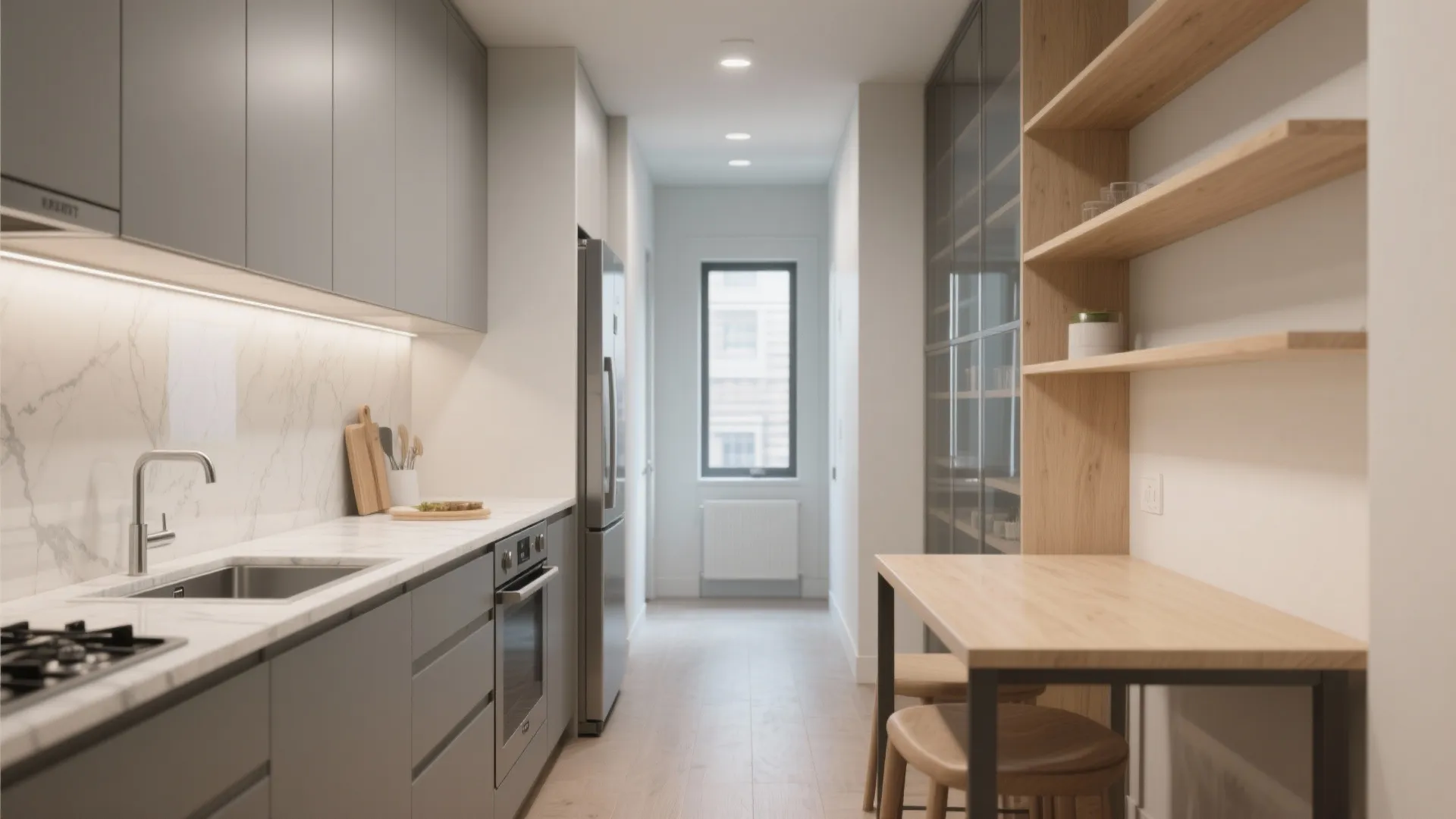 L-Shaped Small Kitchen Layout